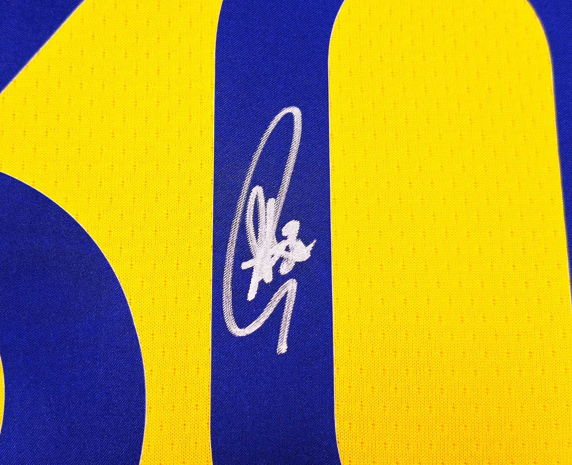 Golden State Warriors Stephen Curry Autographed Yellow Nike Swingman Jersey Size 48 "Psycho Steph" Beckett BAS QR Stock #234963 - Image 4
