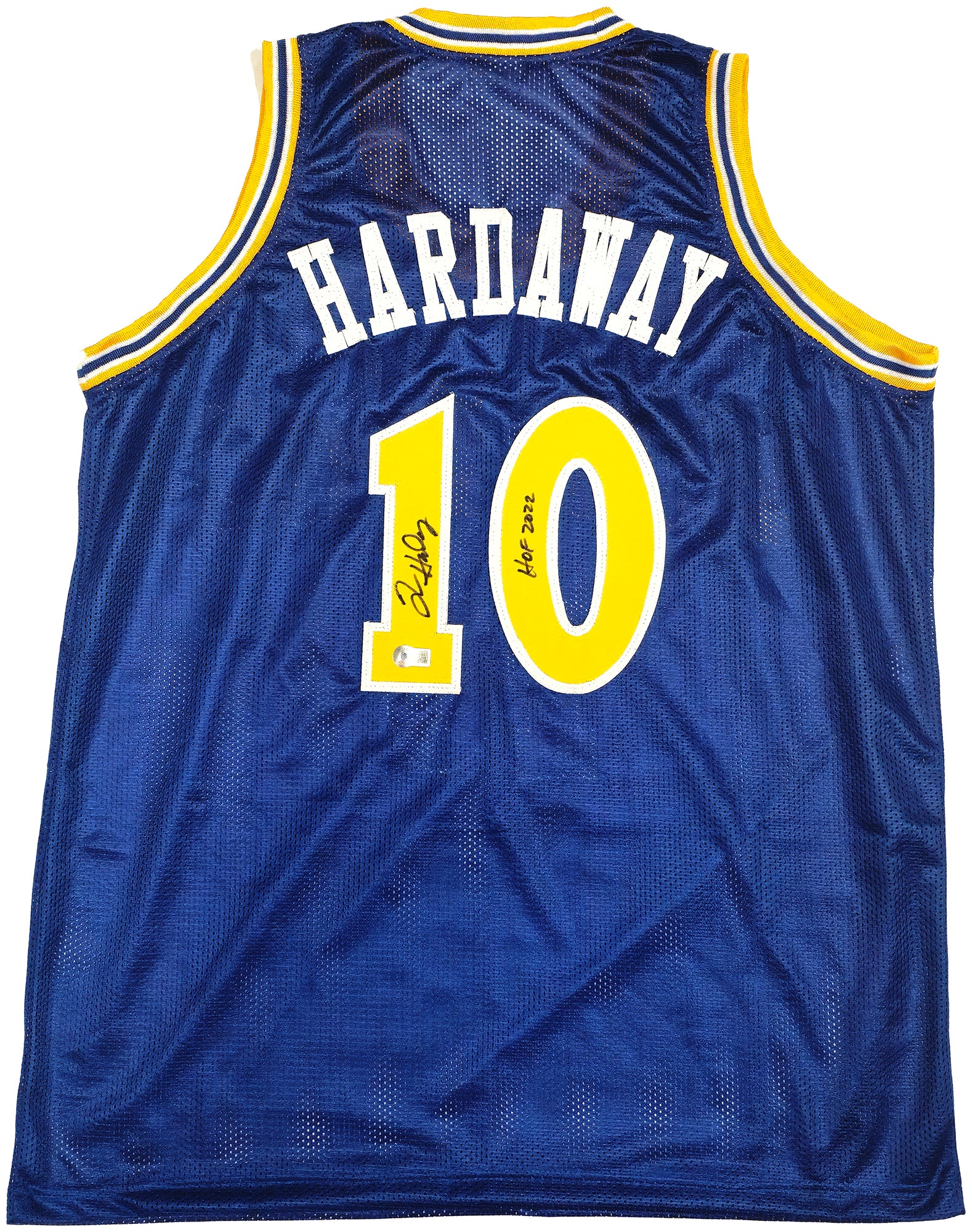 Golden State Warriors Tim Hardaway Autographed Blue Jersey "HOF 2022" Beckett BAS Witness Stock #232599 - Image 2
