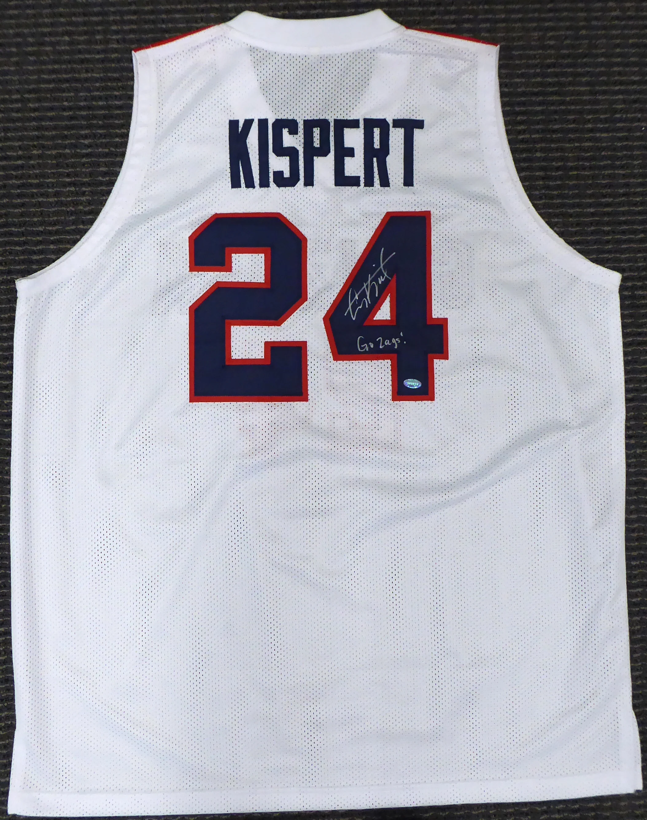 Gonzaga Bulldogs Corey Kispert Autographed White Jersey "Go Zags!" MCS Holo Stock #194892 - Image 2