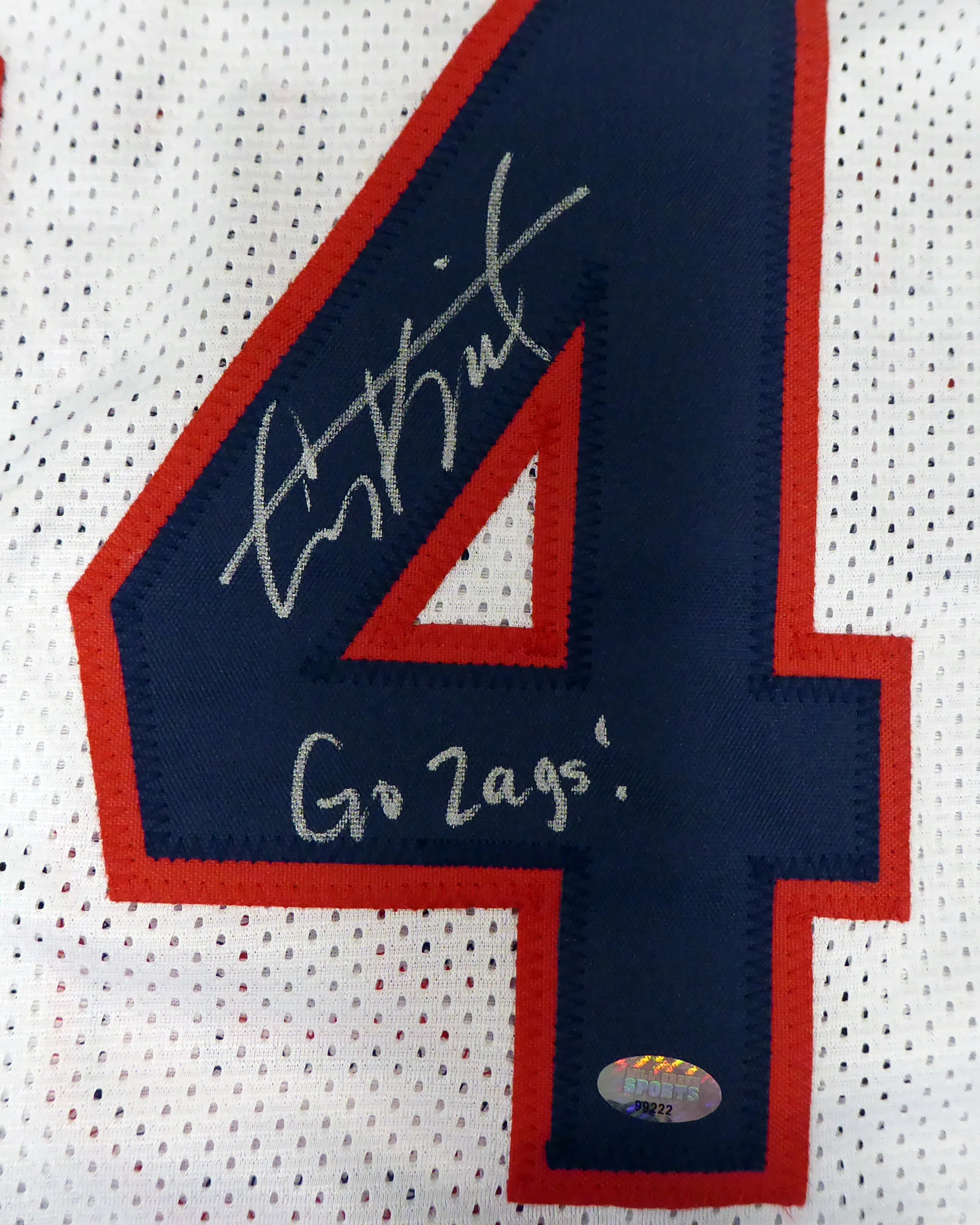 Gonzaga Bulldogs Corey Kispert Autographed White Jersey "Go Zags!" MCS Holo Stock #194892 - Image 3