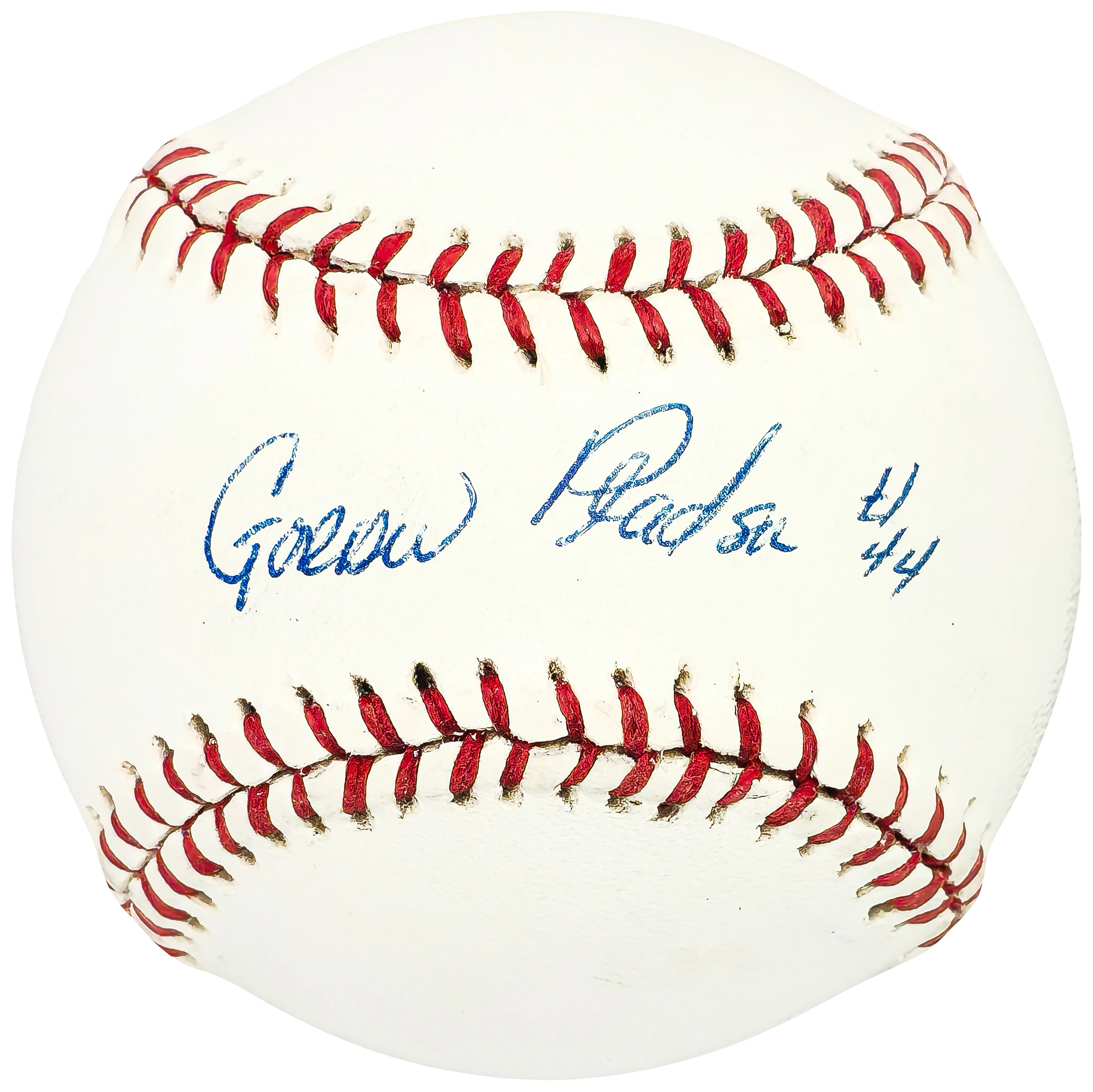Gordon Gordy Pladson Autographed Official League Baseball Houston Astros "#44" Vintage Signature Beckett BAS QR #BH040983