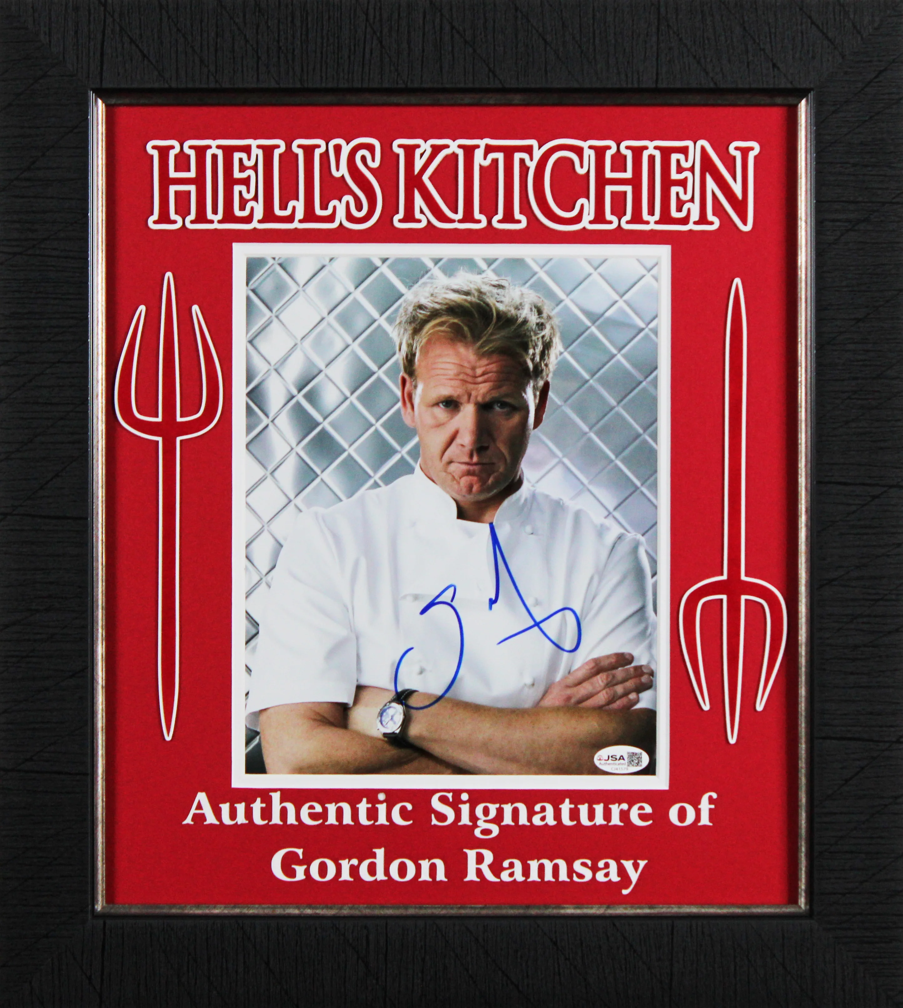 Gordon Ramsey Hell's Kitchen Authentic Signed 8x10 Framed Photo JSA #CJ41579