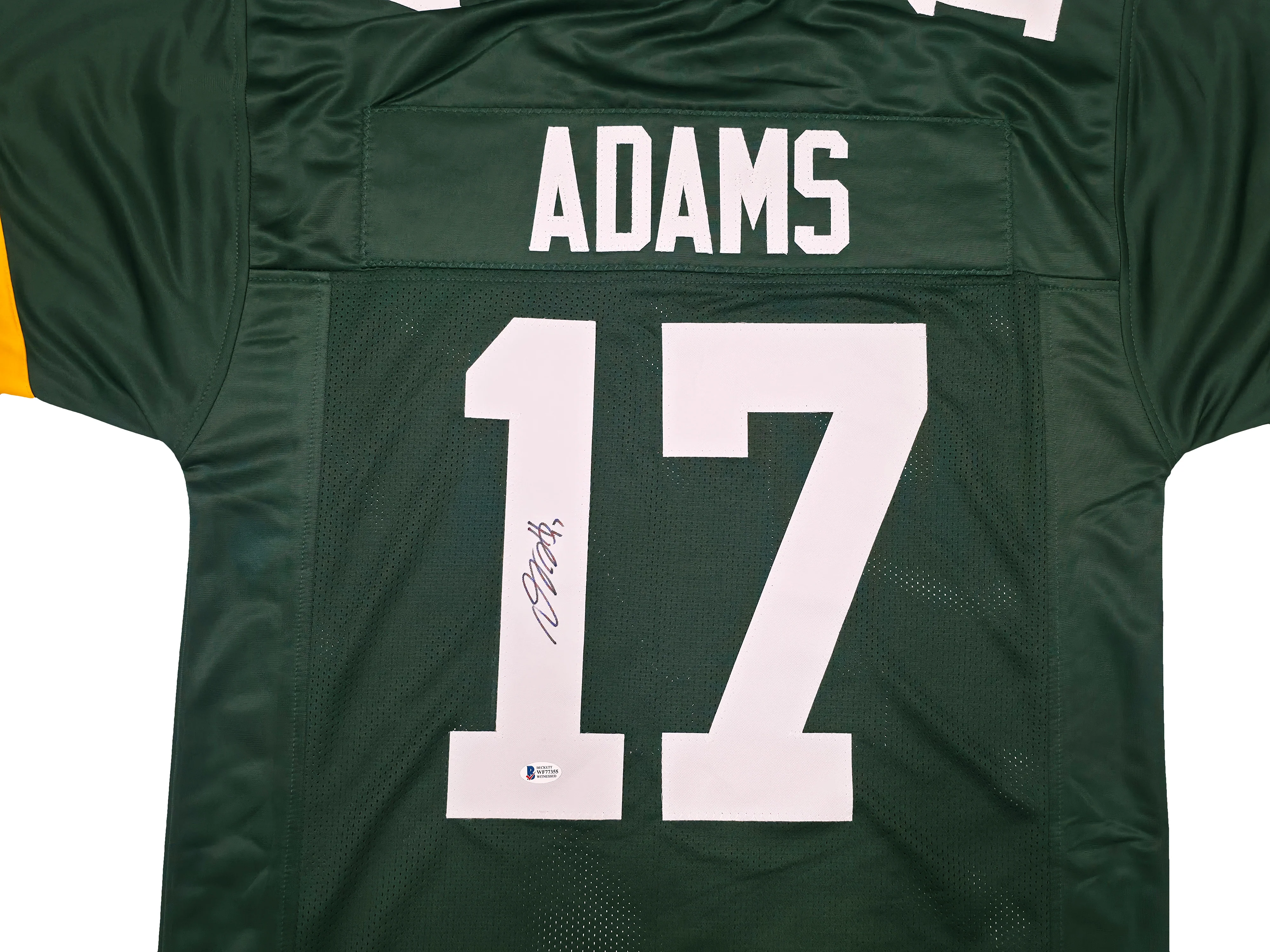 Green Bay Packers Davante Adams Autographed Green Jersey Beckett BAS Witness Stock #256914 - Image 3