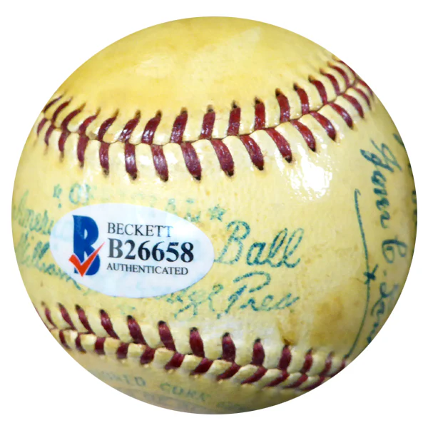 Grover Land Autographed Official AL Harridge Baseball "To My Friend Jim" Vintage Beckett BAS #B26658 - Image 4