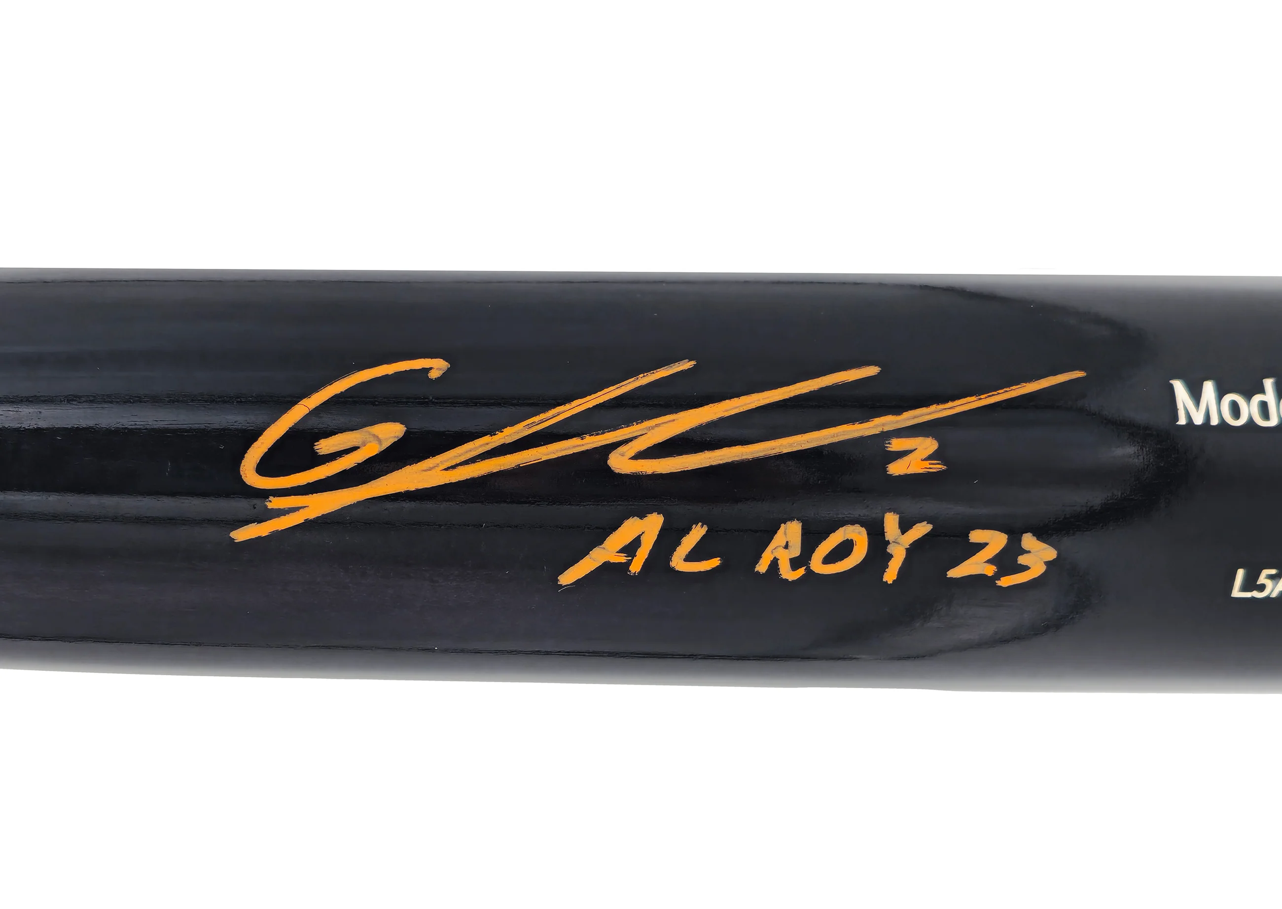 Gunnar Henderson Autographed Black Chandler Player Model Baseball Bat Baltimore Orioles "AL ROY 23" Beckett BAS Witness Stock #225828 - Image 4