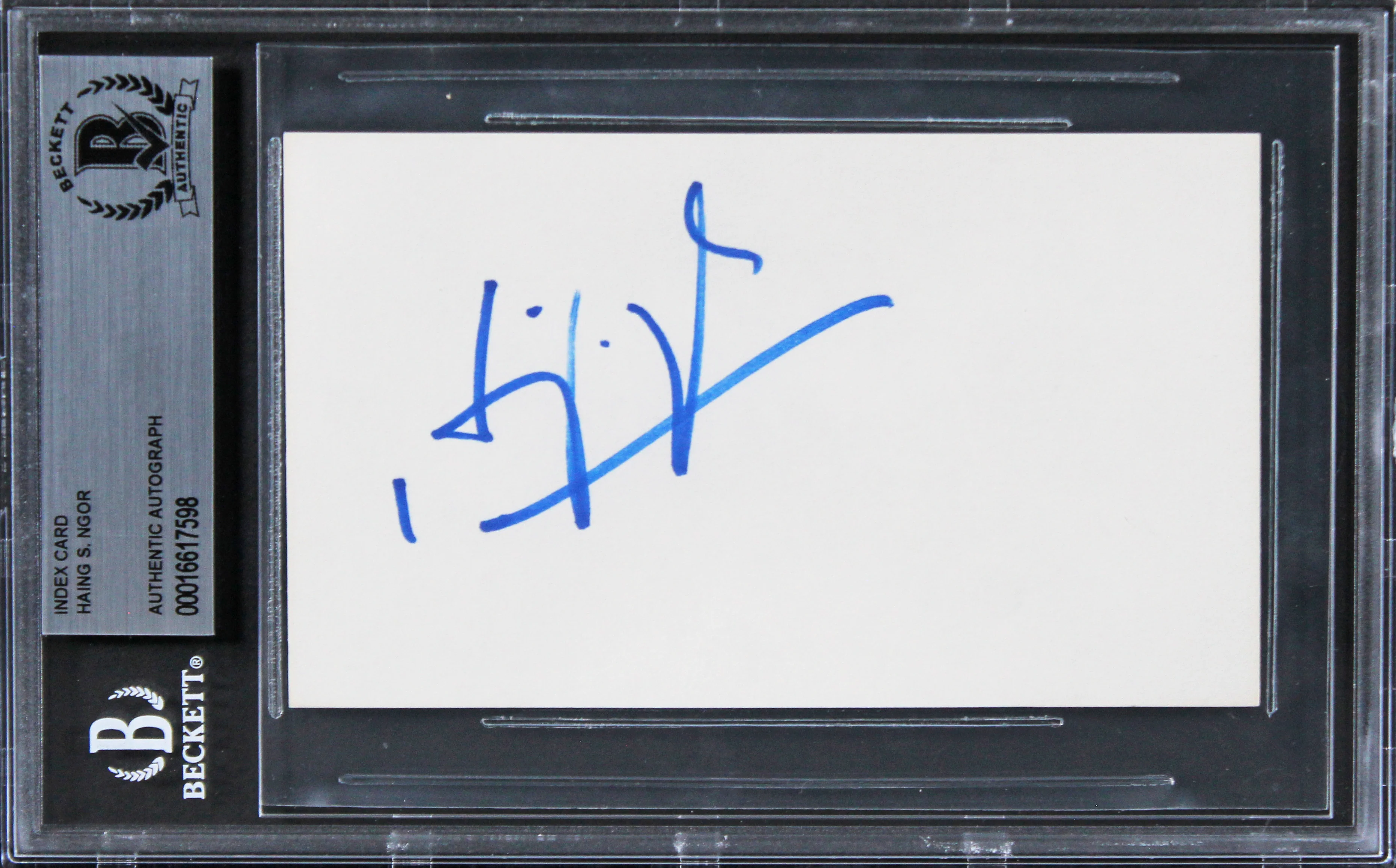 Haing S. Ngor The Killing Fields Authentic Signed 3x5 Index Card BAS Slabbed - Image 2