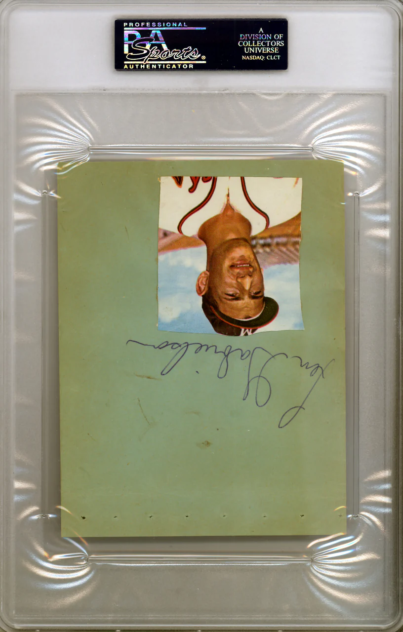 Hank Aaron Autographed 4.5x6 Album Page Milwaukee Braves Vintage Early 1960's Signature PSA/DNA #83964260 - Image 2