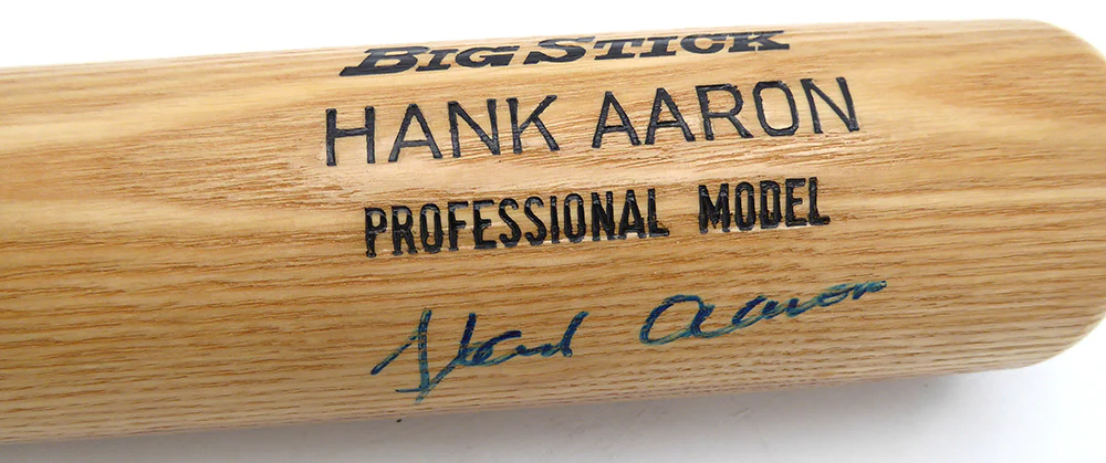 Hank Aaron Autographed Adirondack Bat Atlanta Braves Beckett BAS QR #AE49005 - Image 3