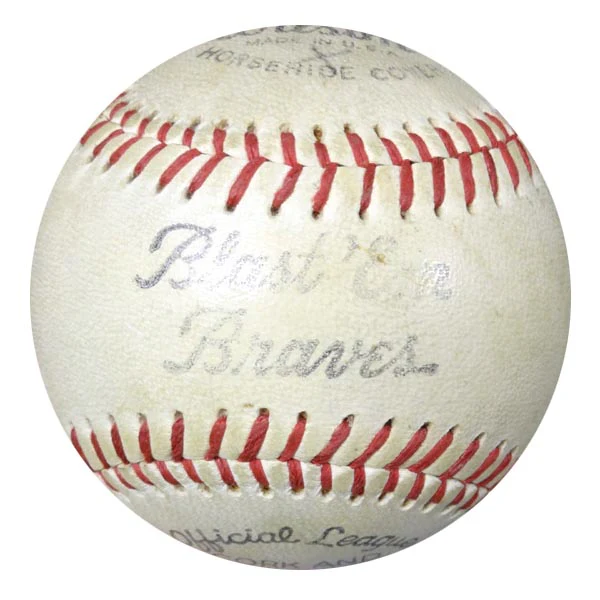 Hank Aaron Autographed Baseball Atlanta Braves "5/9/69" Vintage Signature PSA/DNA #W05049 - Image 3