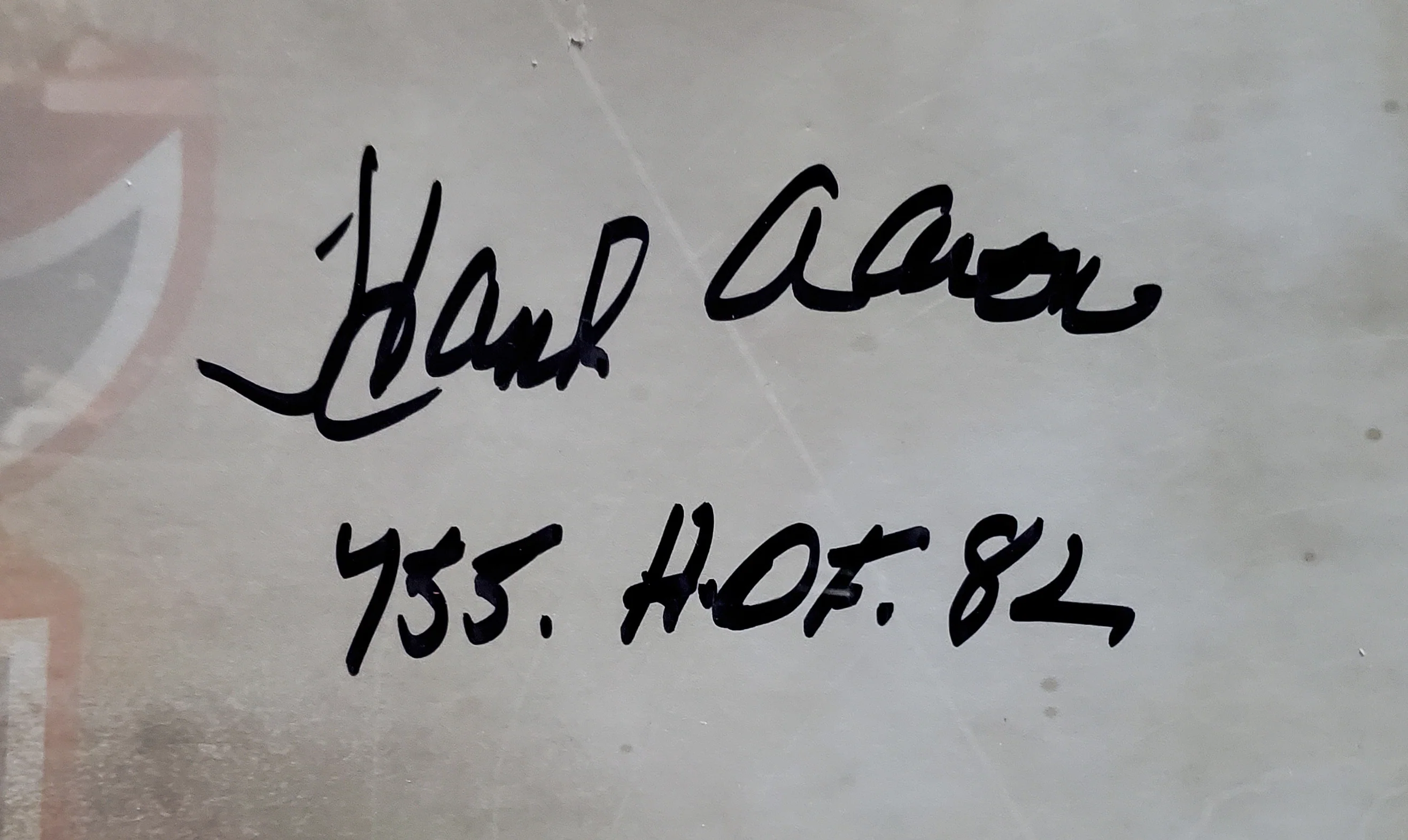 Hank Aaron Autographed Framed 10x30 Panoramic Photo Milwaukee Braves "755 HOF 82" Fanatics Stock #191202 - Image 2