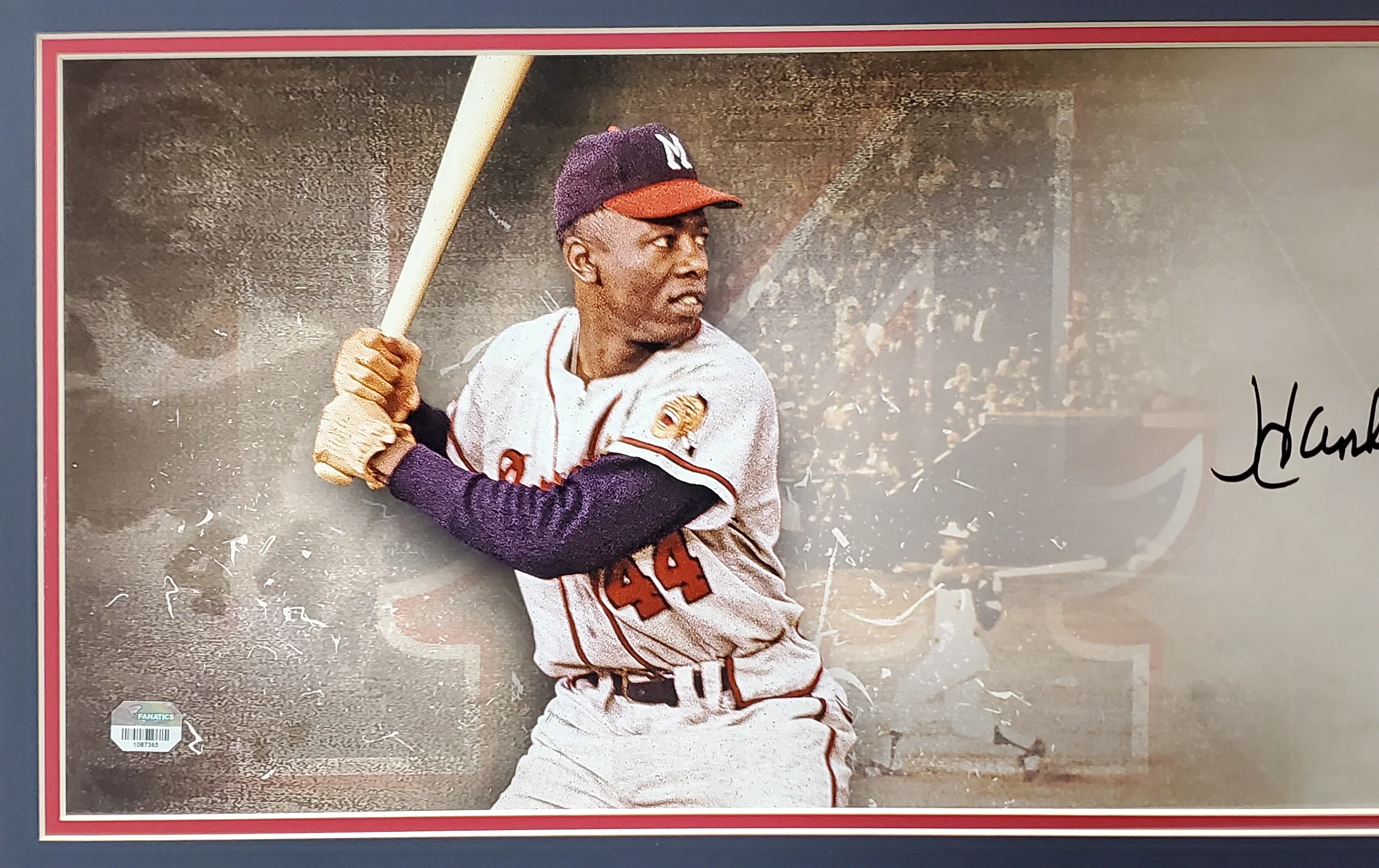 Hank Aaron Autographed Framed 10x30 Panoramic Photo Milwaukee Braves Fanatics Stock #191201 - Image 3