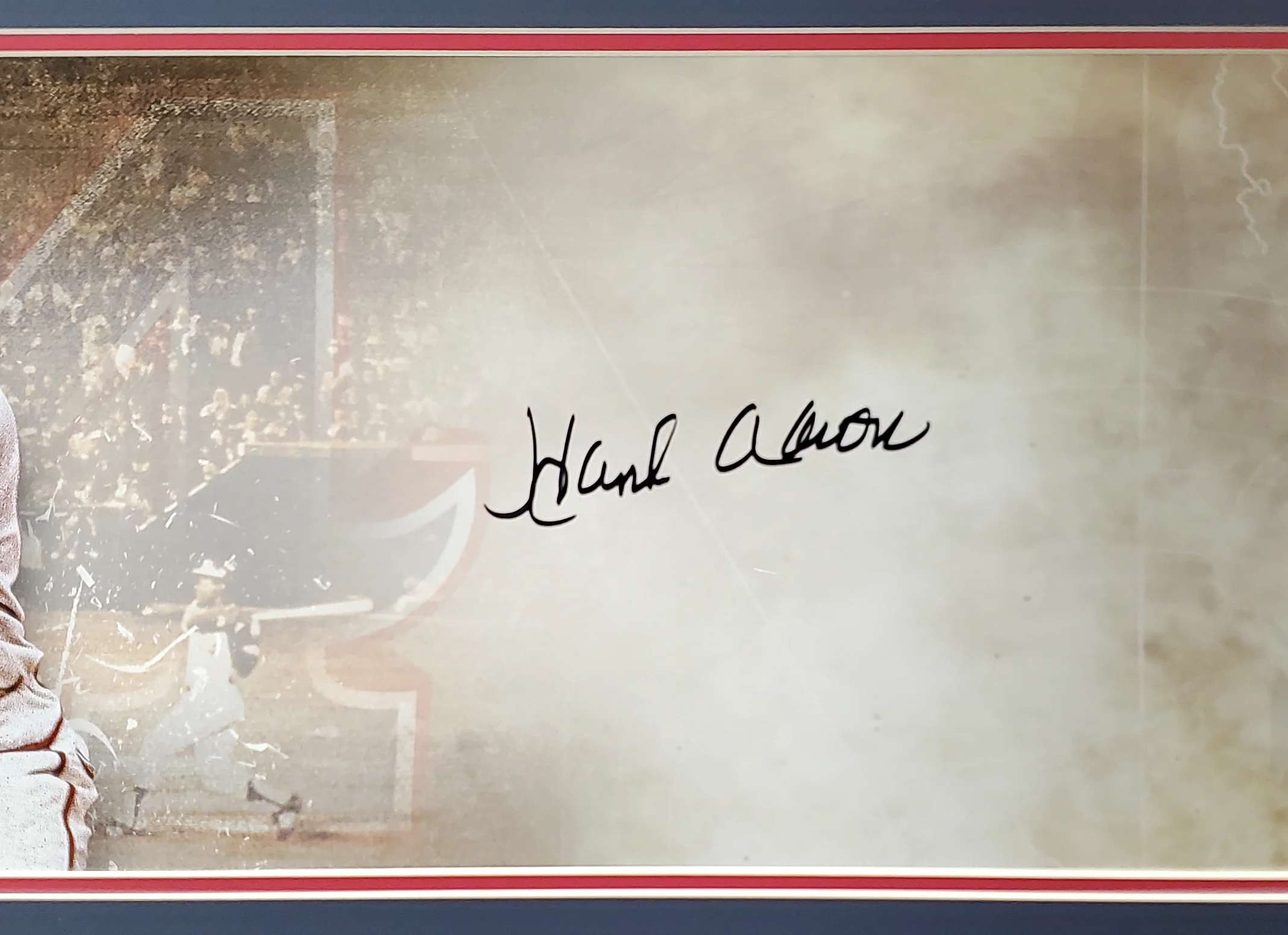 Hank Aaron Autographed Framed 10x30 Panoramic Photo Milwaukee Braves Fanatics Stock #191201 - Image 4