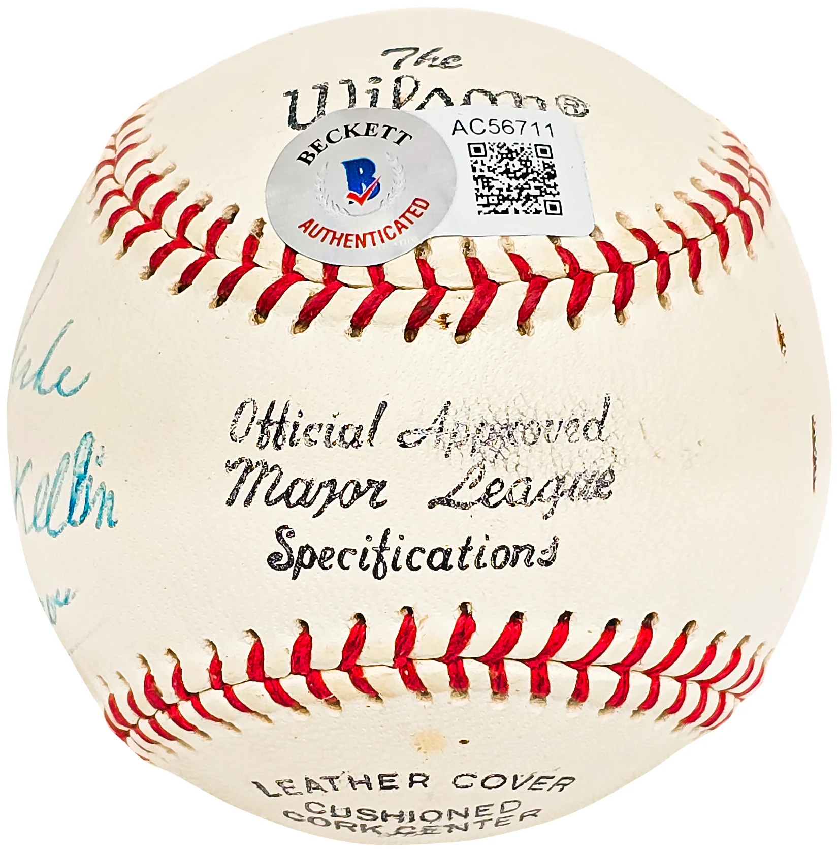 Hank Aaron Autographed Official Wilson Major League Baseball Atlanta Braves "Best Wishes To Kent" Vintage Signature Beckett BAS #AC56711 - Image 2
