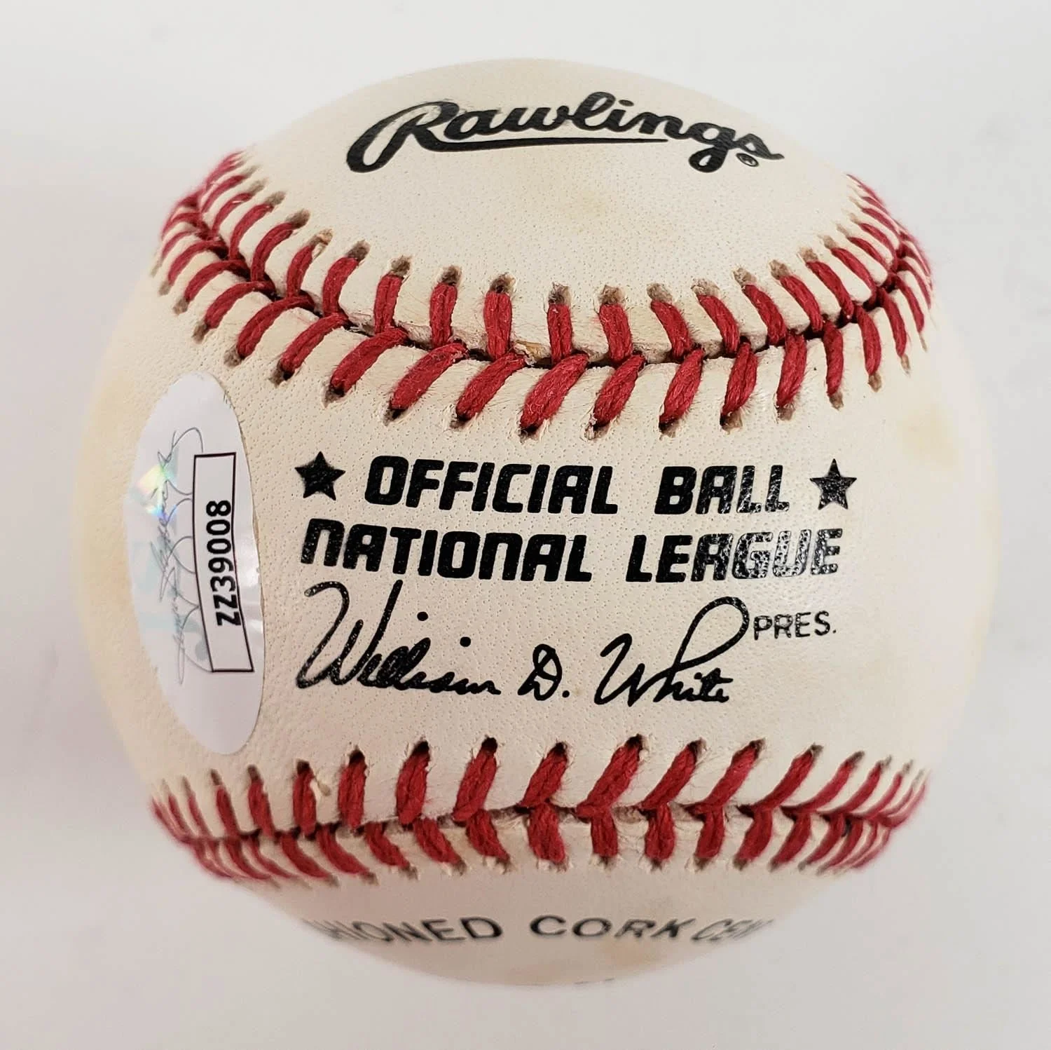 Hank Aaron Autographed Rawkings Official National League Baseball (JSA Hologram) - Image 2