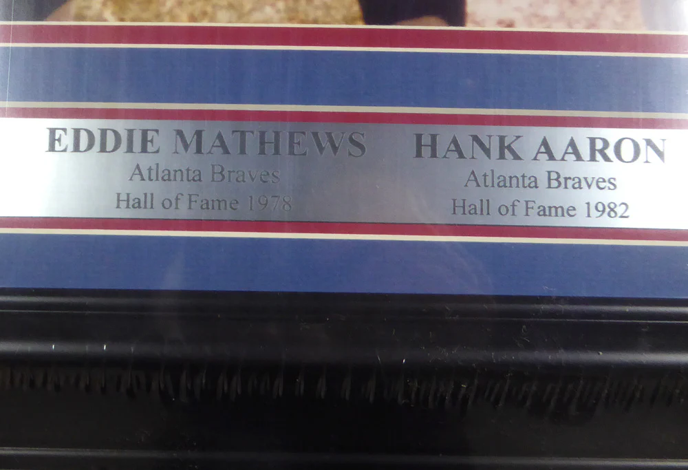 Hank Aaron & Eddie Mathews Autographed Framed 16x20 Photo Atlanta Braves PSA/DNA #X30527 - Image 5