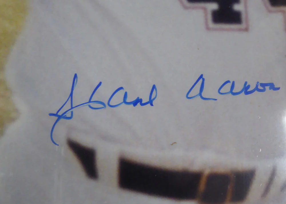 Hank Aaron & Eddie Mathews Autographed Framed 16x20 Photo Atlanta Braves PSA/DNA #X30528 - Image 4
