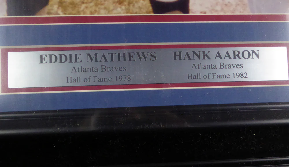 Hank Aaron & Eddie Mathews Autographed Framed 16x20 Photo Atlanta Braves PSA/DNA #X30528 - Image 5