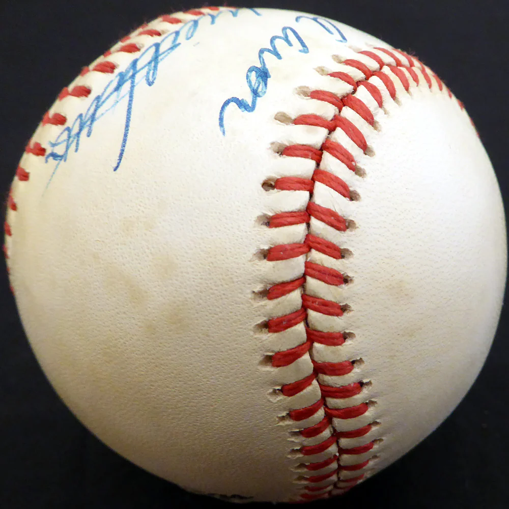 Hank Aaron & Eddie Mathews Autographed Official NL Baseball Milwaukee Braves Beckett BAS #E48613 - Image 4