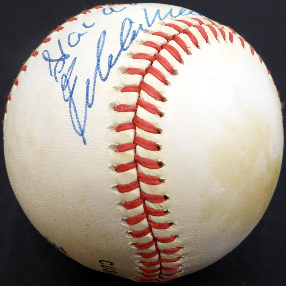 Hank Aaron & Eddie Mathews Autographed Official NL Baseball Milwaukee Braves Beckett BAS #E48613 - Image 5
