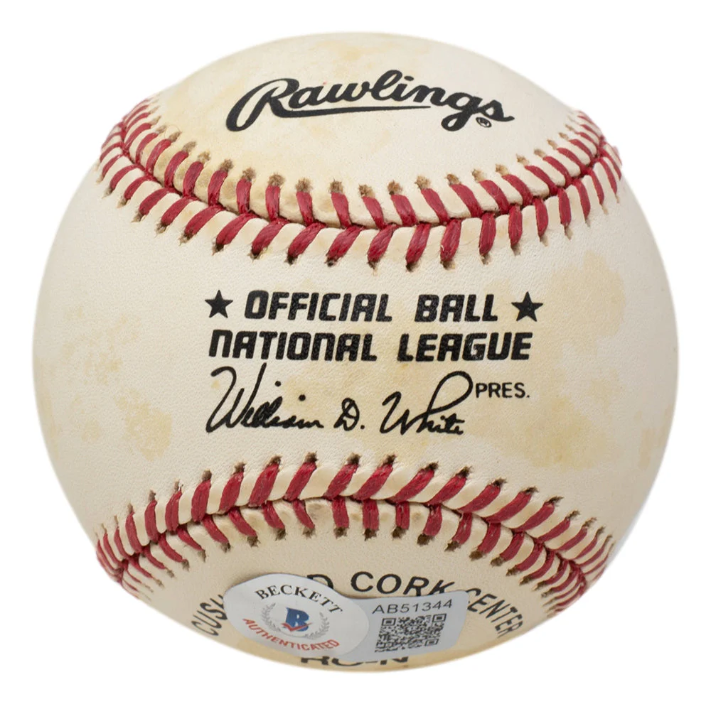 Hank Aaron Signed Milwaukee Braves National League Baseball BAS LOA AB51344 - Image 2