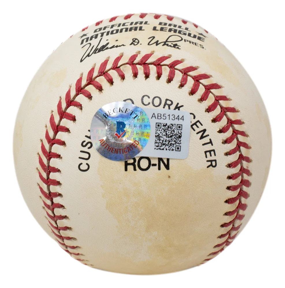 Hank Aaron Signed Milwaukee Braves National League Baseball BAS LOA AB51344 - Image 3