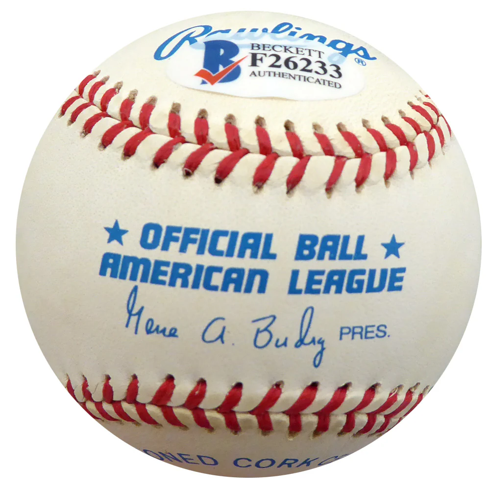 Hank Borowy Autographed Official AL Baseball New York Yankees, Chicago Cubs Beckett BAS #F26233 - Image 2