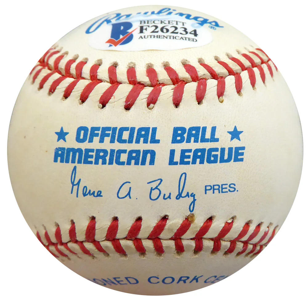 Hank Borowy Autographed Official AL Baseball New York Yankees, Chicago Cubs Beckett BAS #F26234 - Image 2