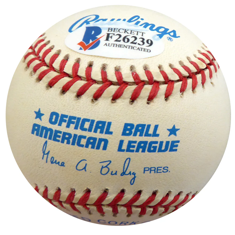 Hank Borowy Autographed Official AL Baseball New York Yankees, Chicago Cubs Beckett BAS #F26239 - Image 2