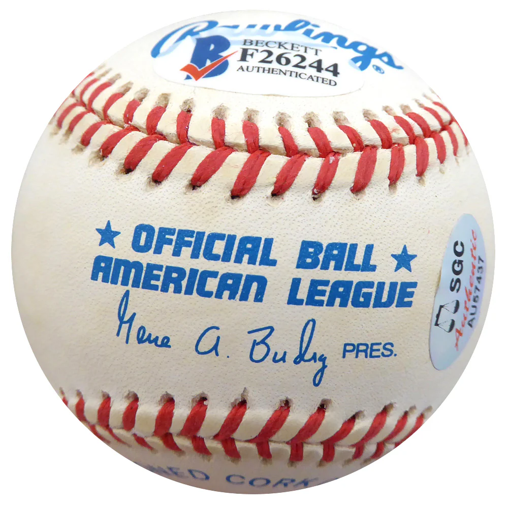 Hank Borowy Autographed Official AL Baseball New York Yankees "N.Y. New York Yankees" Beckett BAS #F26244 - Image 2