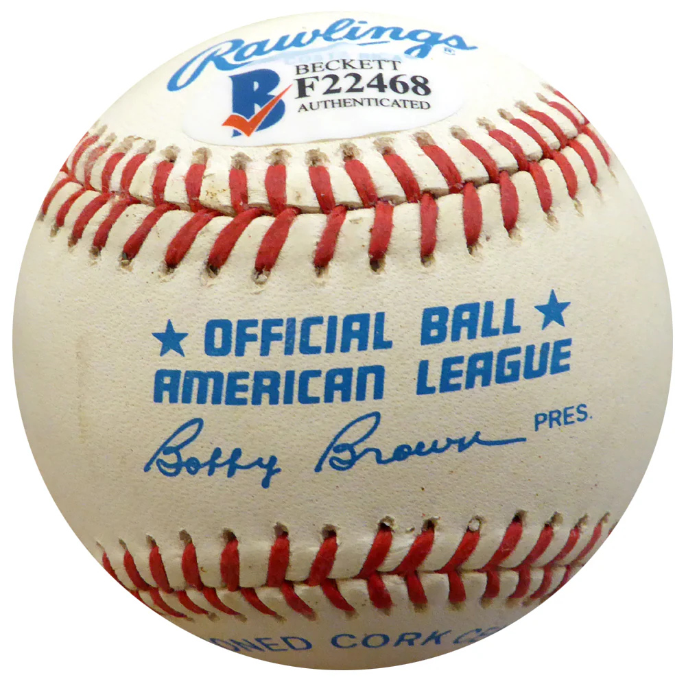 Hank Borowy Autographed Official AL Baseball New York Yankees, Chicago Cubs Beckett BAS #F22468 - Image 2