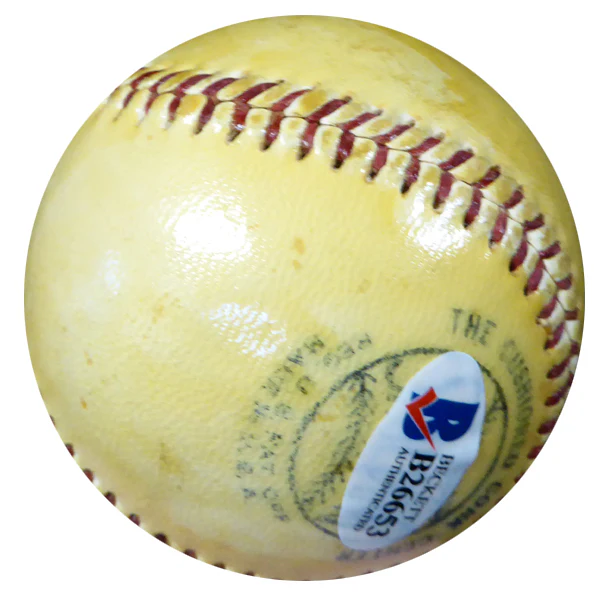 Hank Lieber Autographed Official NL Giles Baseball New York Giants "To Jim" Beckett BAS #B26653 - Image 5