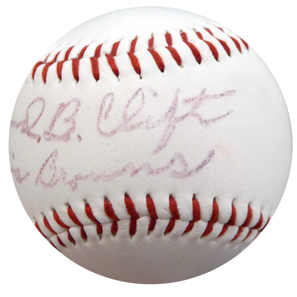 Harlond Clift Autographed Official OL Baseball St. Louis Browns "St. Louis Browns" Beckett BAS #F26484 - Image 3