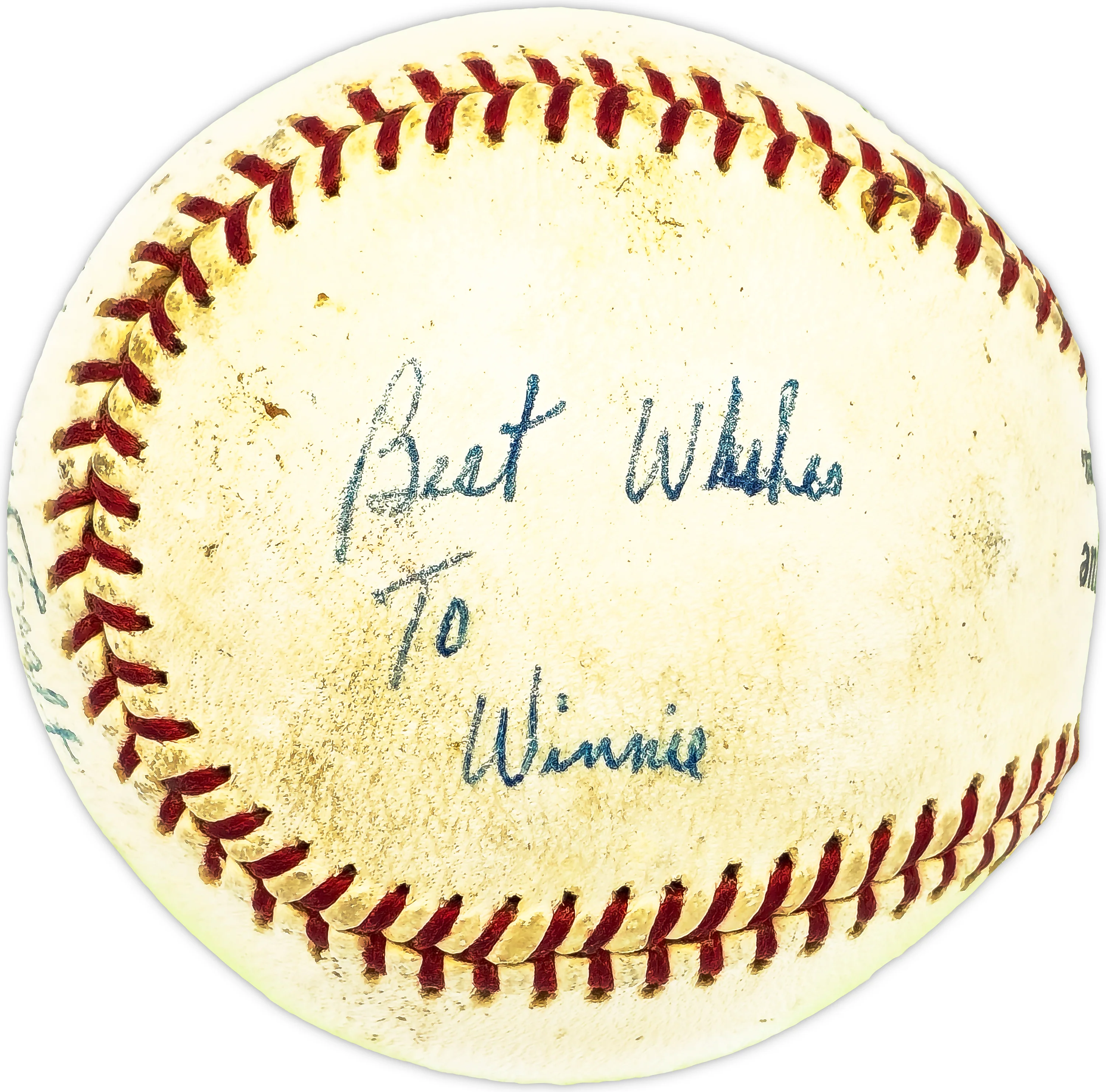 Harry Craft Autographed Official Giles NL Baseball Reds, Colt .45's "Best Wishes To Winnie" Beckett BAS QR #BM17852 - Image 2