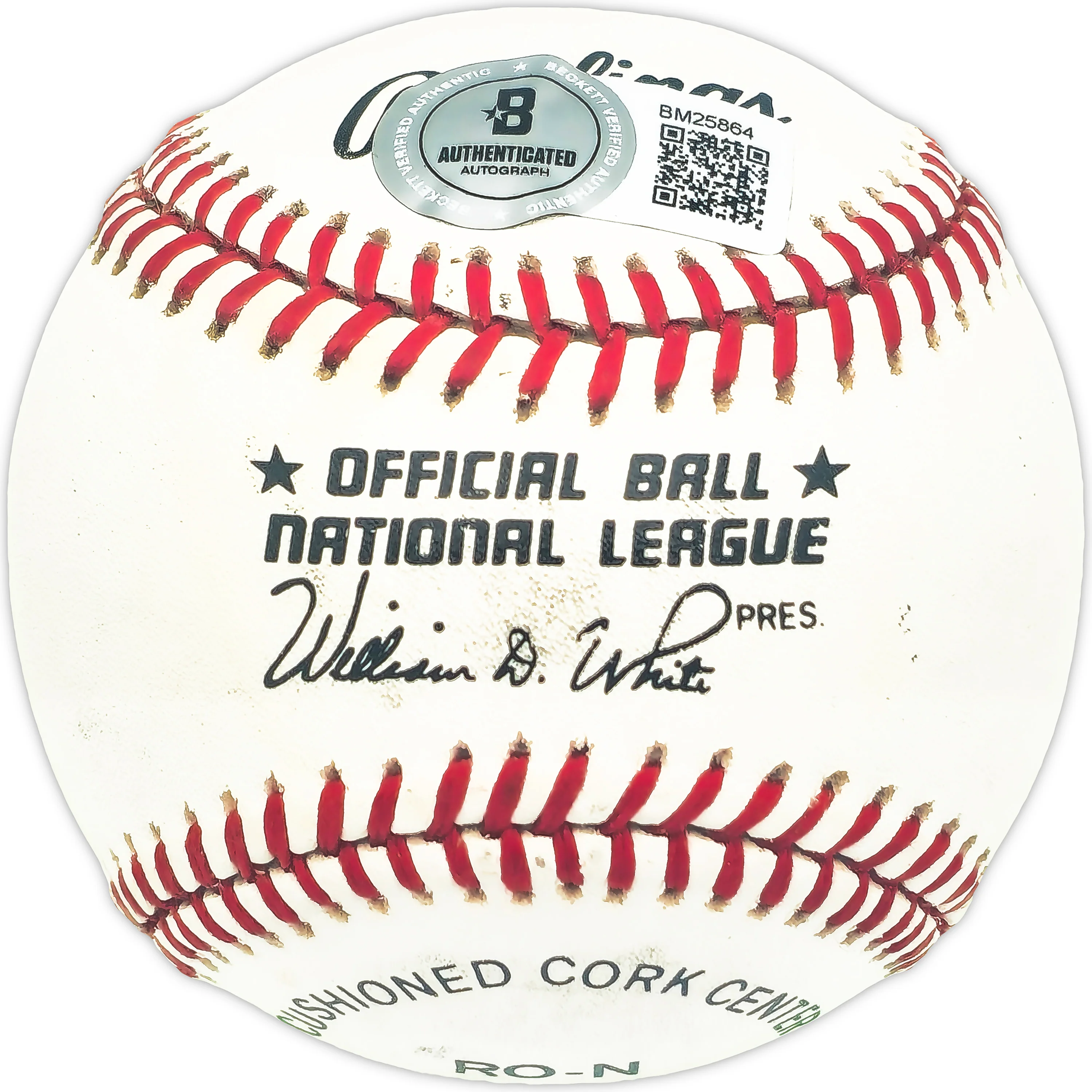 Harry Gumbert Autographed Official NL Baseball NY San Francisco Giants, Pittsburgh Pirates Beckett BAS QR #BM25864 - Image 2