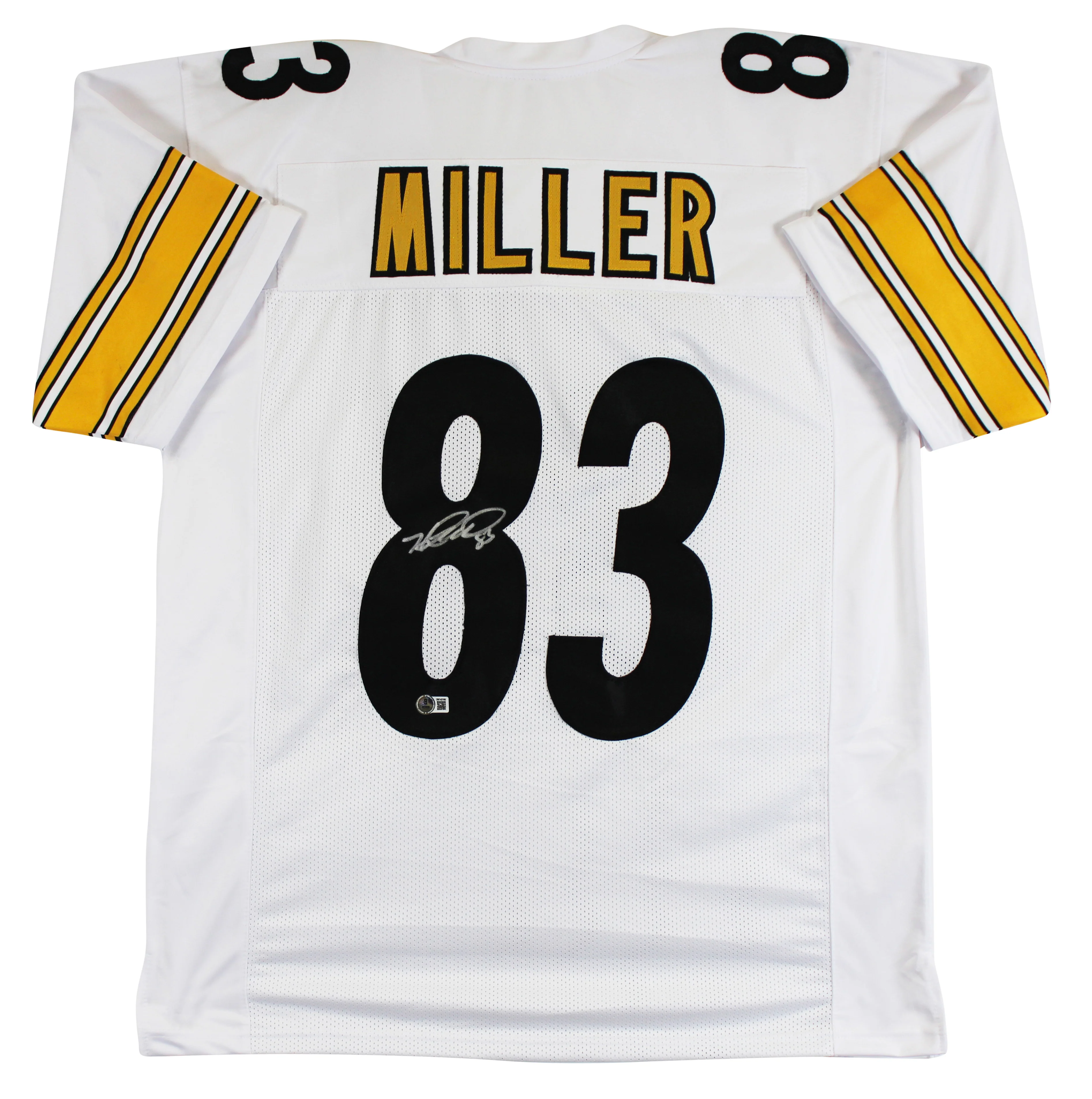 Heath Miller Authentic Signed White Pro Style Jersey Autographed BAS Witnessed - Image 2