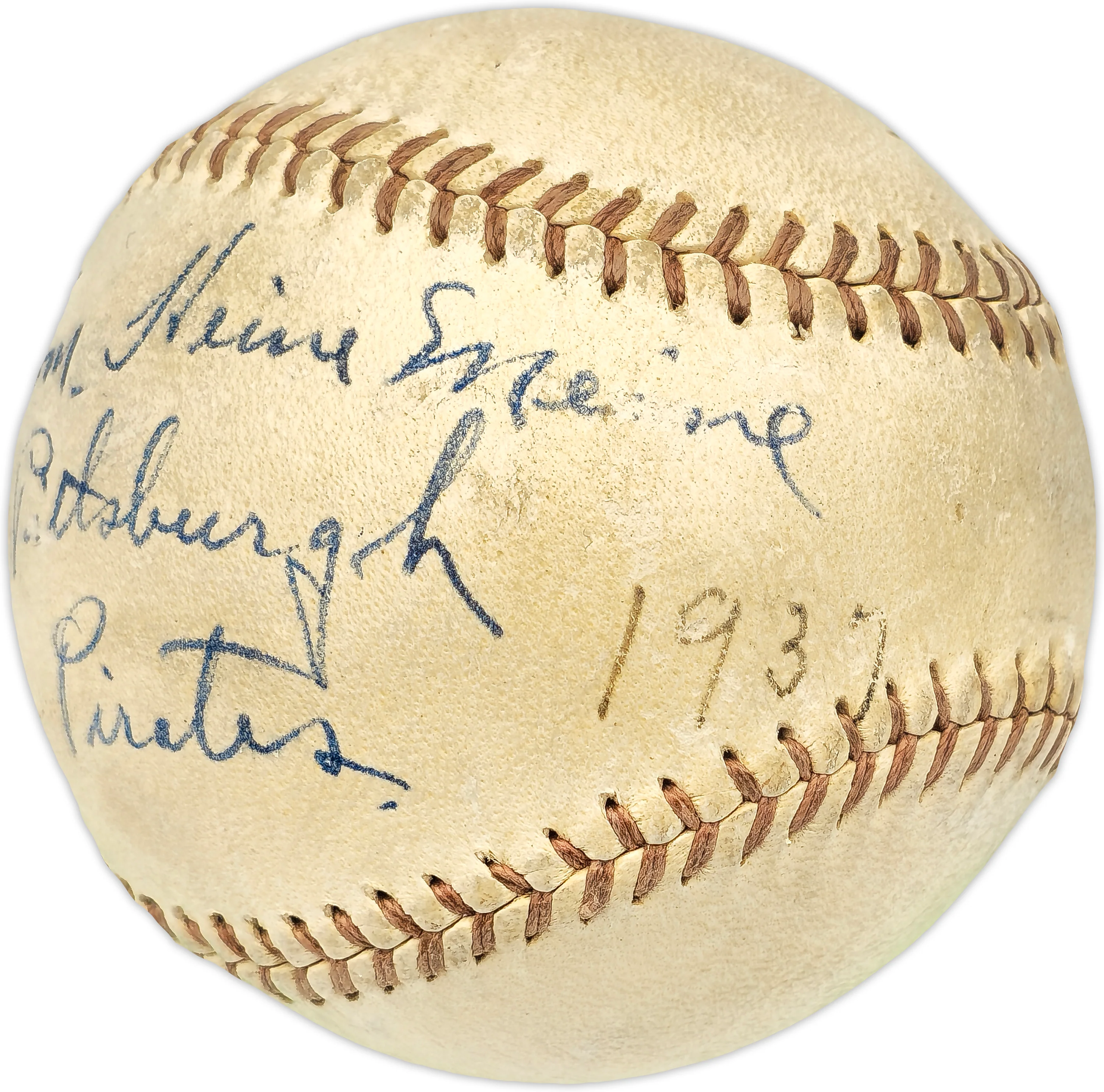 Heine Meine Autographed Official Frick NL Baseball Pittsburgh Pirates "From 1937" Beckett BAS #AD43522 - Image 2