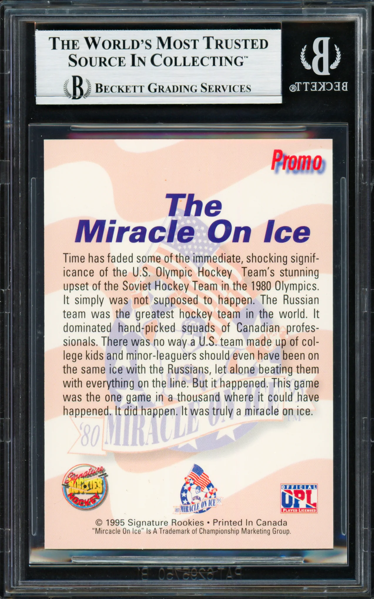 Herb Brooks Autographed 1995 Signature Rookies Card 1980 Team USA Beckett BAS #18283359 - Image 2