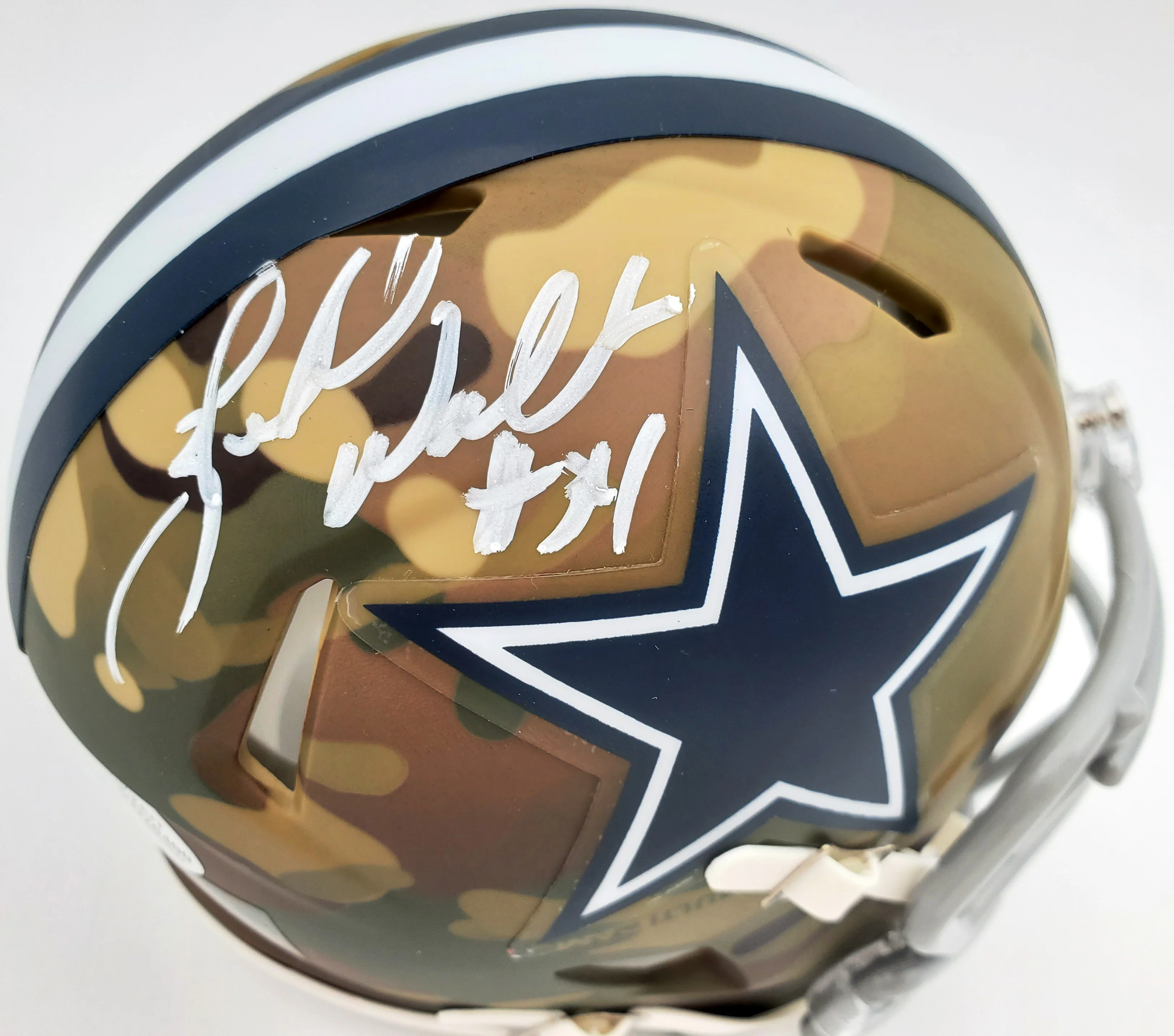 Herschel Walker Autographed Dallas Cowboys Camo Speed Mini Helmet Beckett BAS Stock #185954 - Image 2