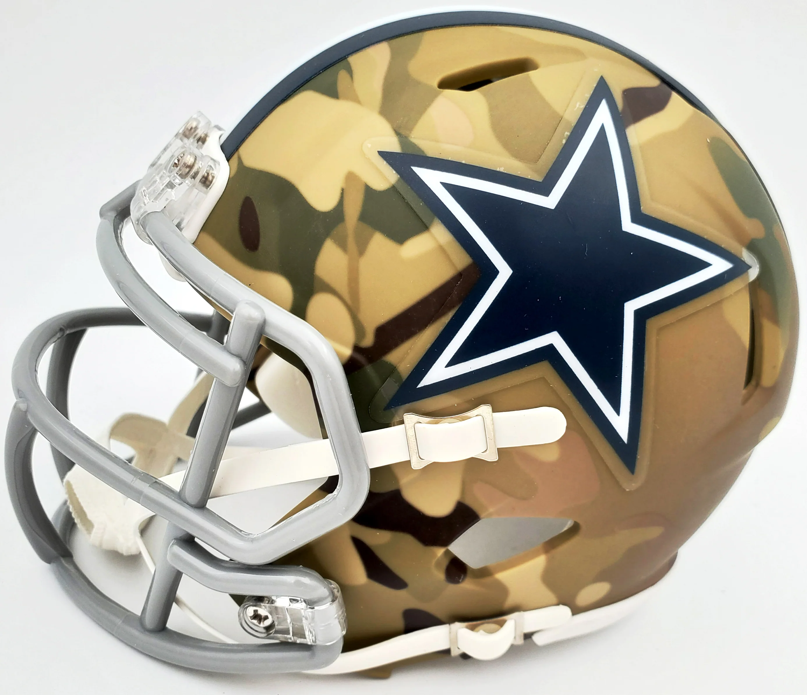 Herschel Walker Autographed Dallas Cowboys Camo Speed Mini Helmet Beckett BAS Stock #185955 - Image 4