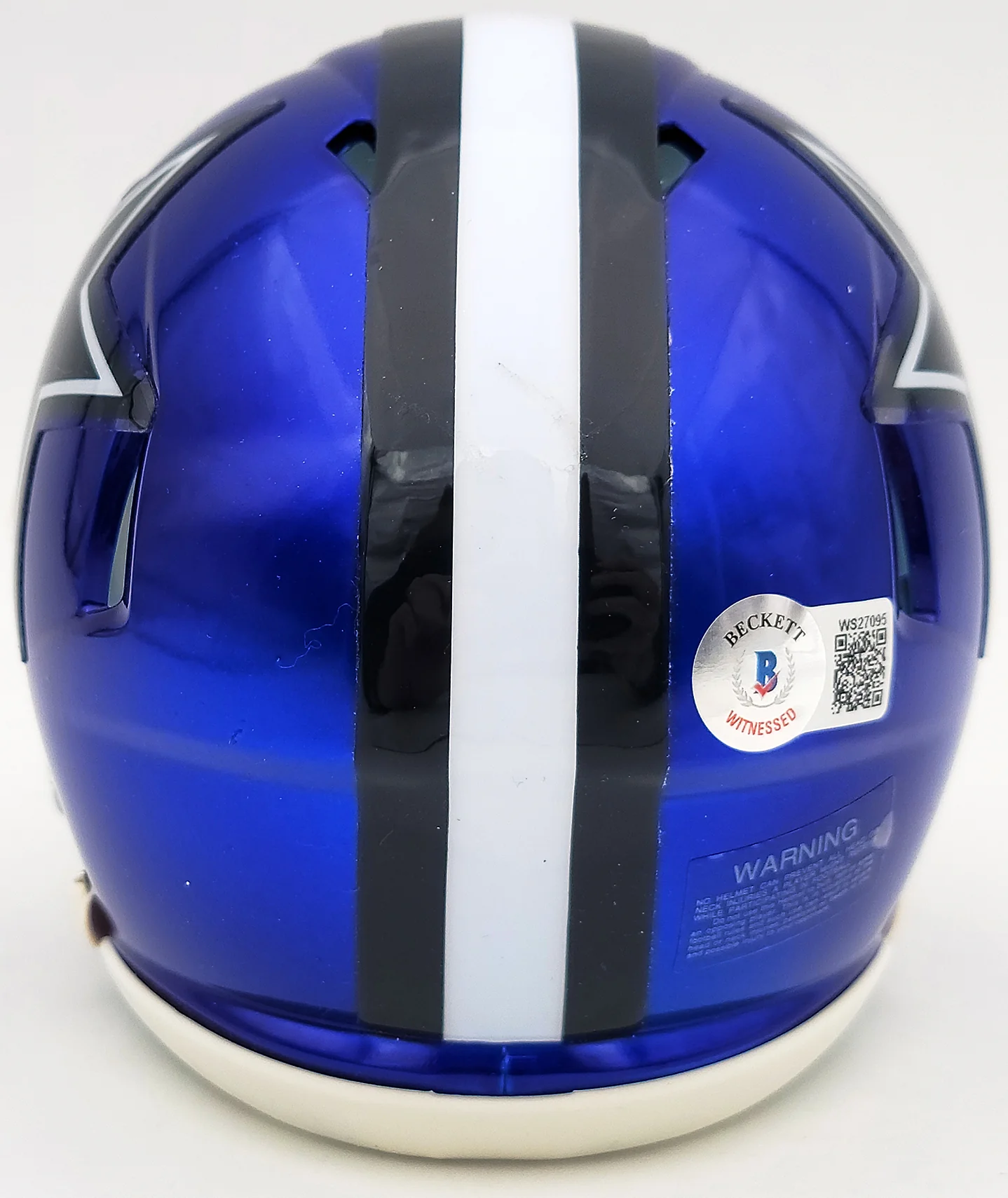 Herschel Walker Autographed Dallas Cowboys Flash Blue Speed Mini Helmet Beckett BAS QR Stock #202148 - Image 3