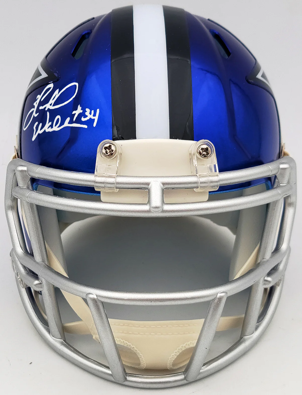 Herschel Walker Autographed Dallas Cowboys Flash Blue Speed Mini Helmet Beckett BAS QR Stock #202148 - Image 5