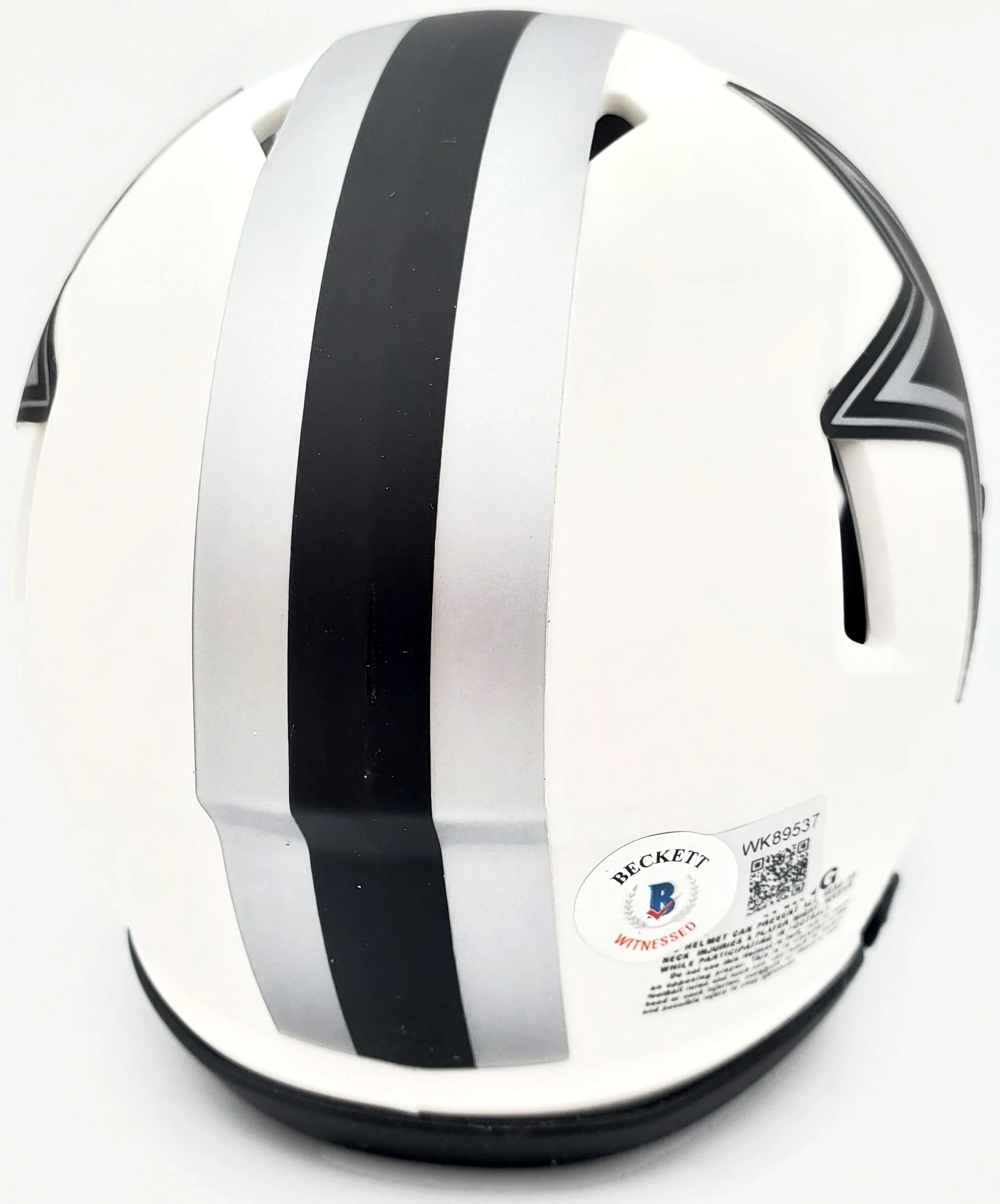 Herschel Walker Autographed Dallas Cowboys Lunar Eclipse White Speed Mini Helmet Beckett BAS QR Stock #193846 - Image 3