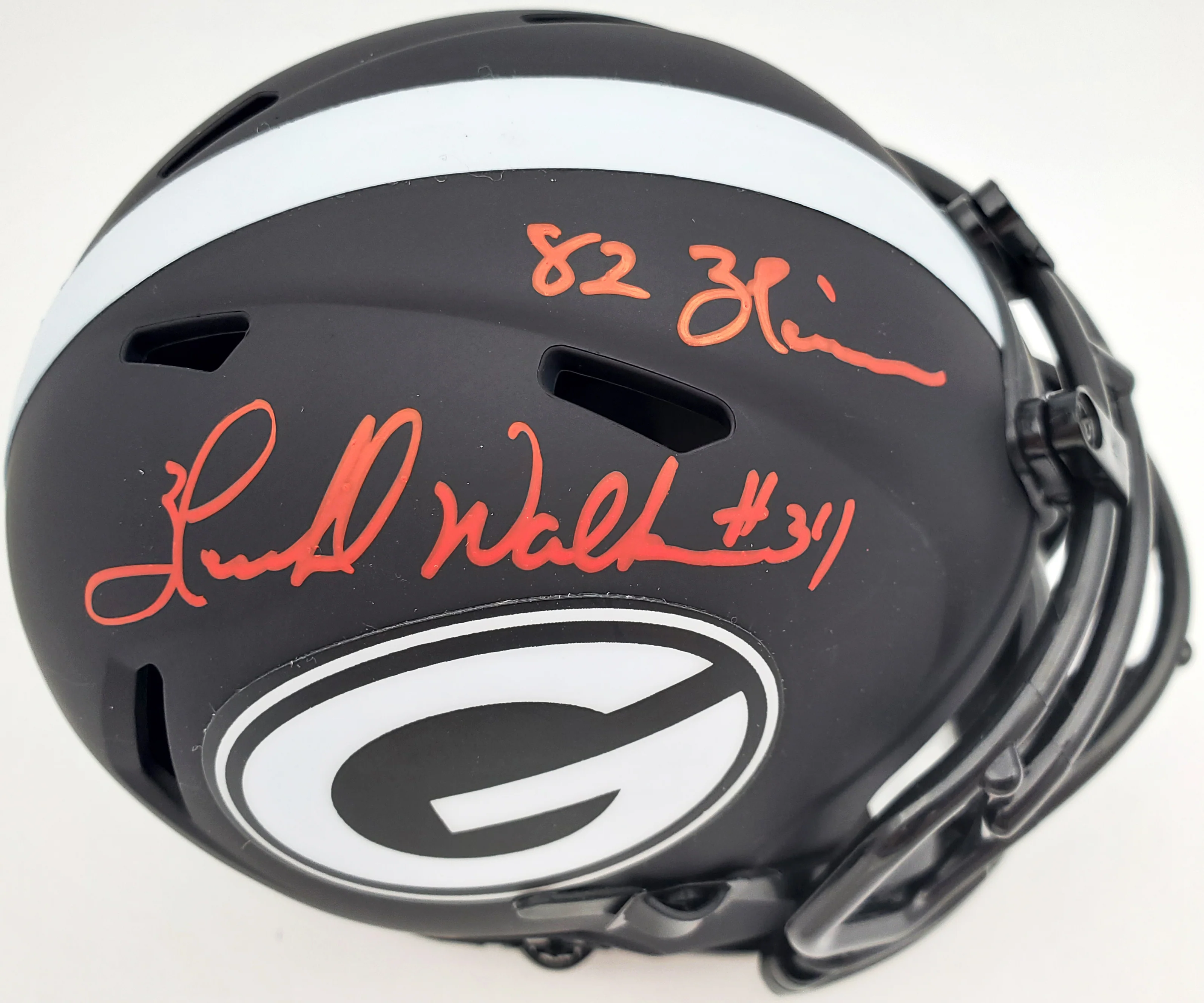 Herschel Walker Autographed Georgia Bulldogs Eclipse Black Speed Mini Helmet "Heisman 82" Beckett BAS Stock #185959 - Image 2