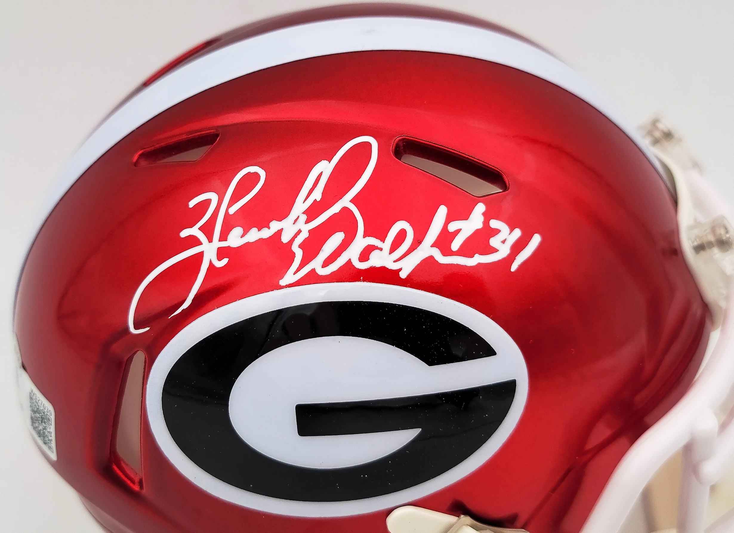 Herschel Walker Autographed Georgia Bulldogs Flash Red Speed Mini Helmet Beckett BAS QR Stock #202150 - Image 2