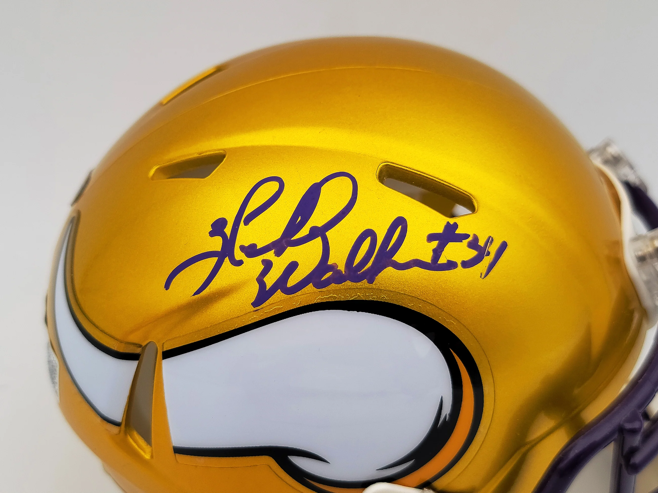 Herschel Walker Autographed Minnesota Vikings Flash Yellow Speed Mini Helmet Beckett BAS QR Stock #202149 - Image 2