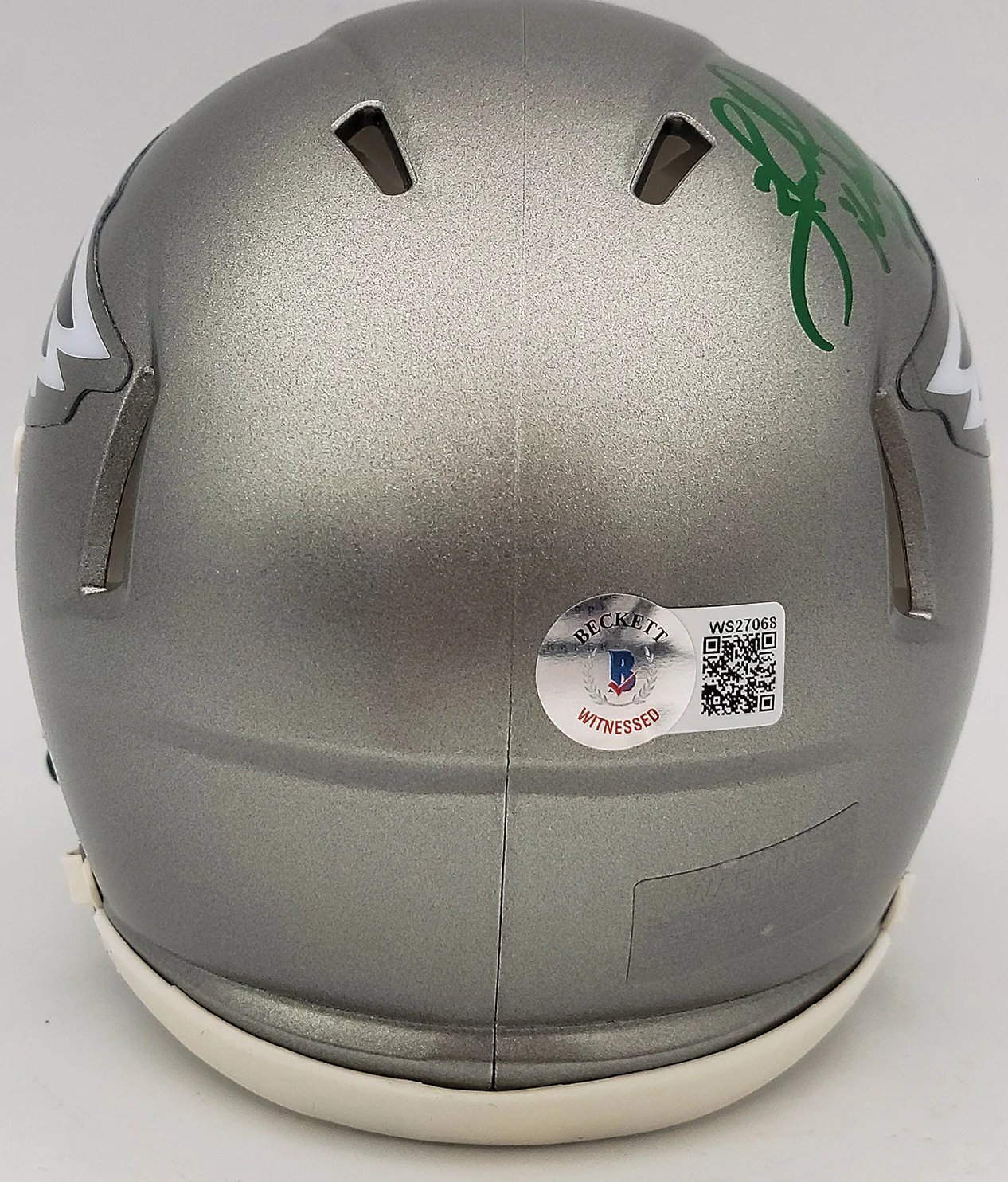 Herschel Walker Autographed Philadelphia Eagles Flash Silver Speed Mini Helmet Beckett BAS QR Stock #202147 - Image 3