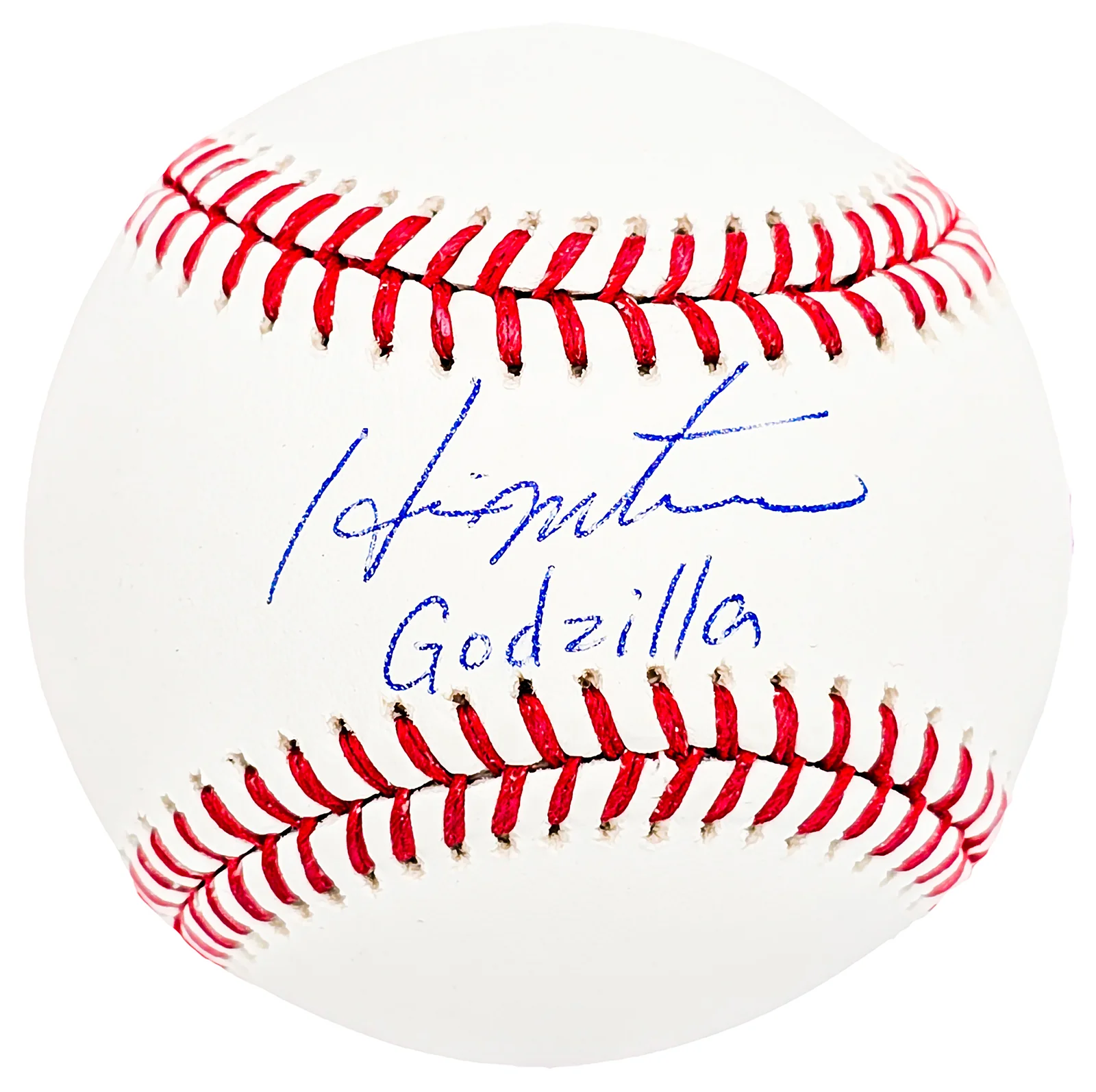 Hideki Matsui Autographed Official MLB Baseball New York Yankees "Godzilla" Beckett BAS Witness Stock #212247 - Image 2
