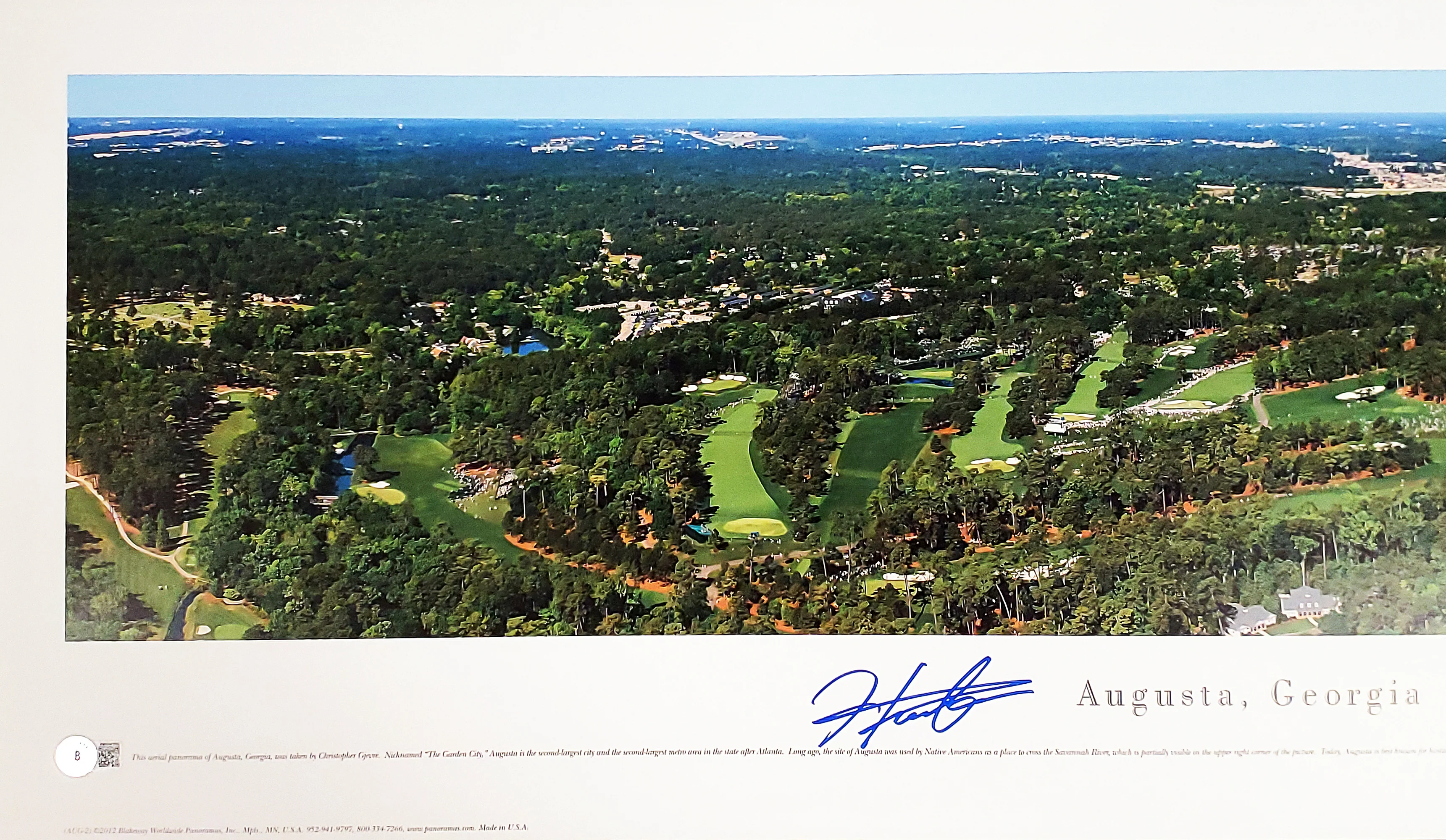 Hideki Matsuyama Autographed 13.5x40 Panoramic Photo Beckett BAS QR Stock #197206 - Image 3