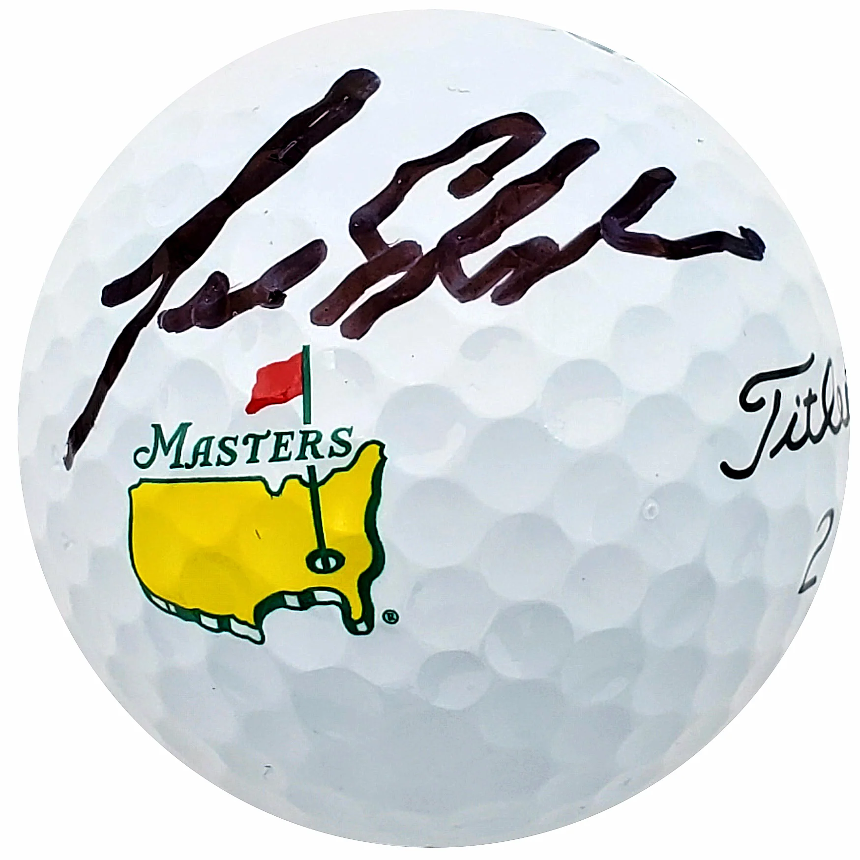 Hideki Matsuyama & Lee Elder Autographed Titleist Masters Logo Golf Ball Beckett BAS QR Stock #197453 - Image 3