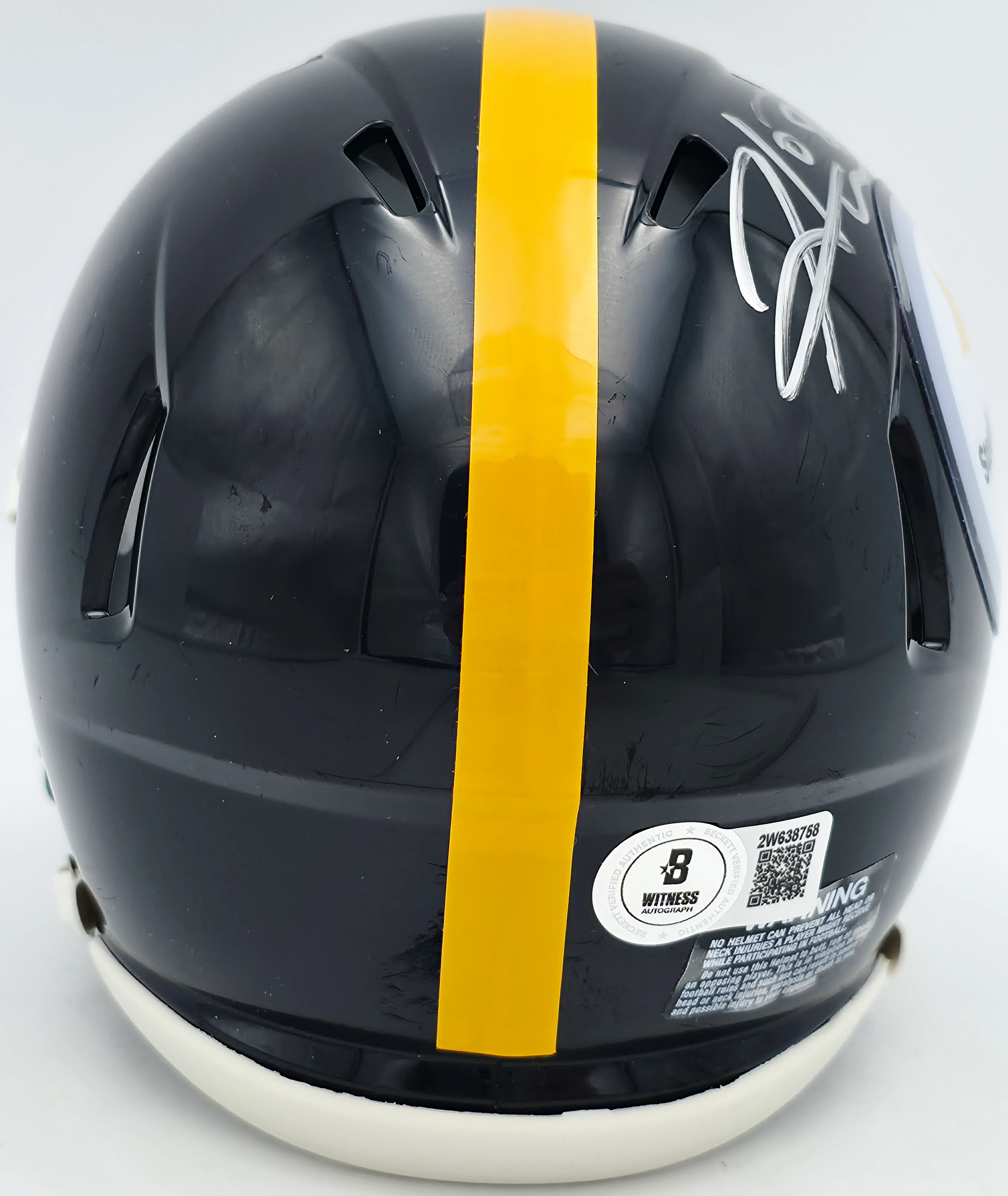 Hines Ward Autographed Pittsburgh Steelers Black Speed Mini Helmet Beckett BAS Witness Stock #241386 - Image 4